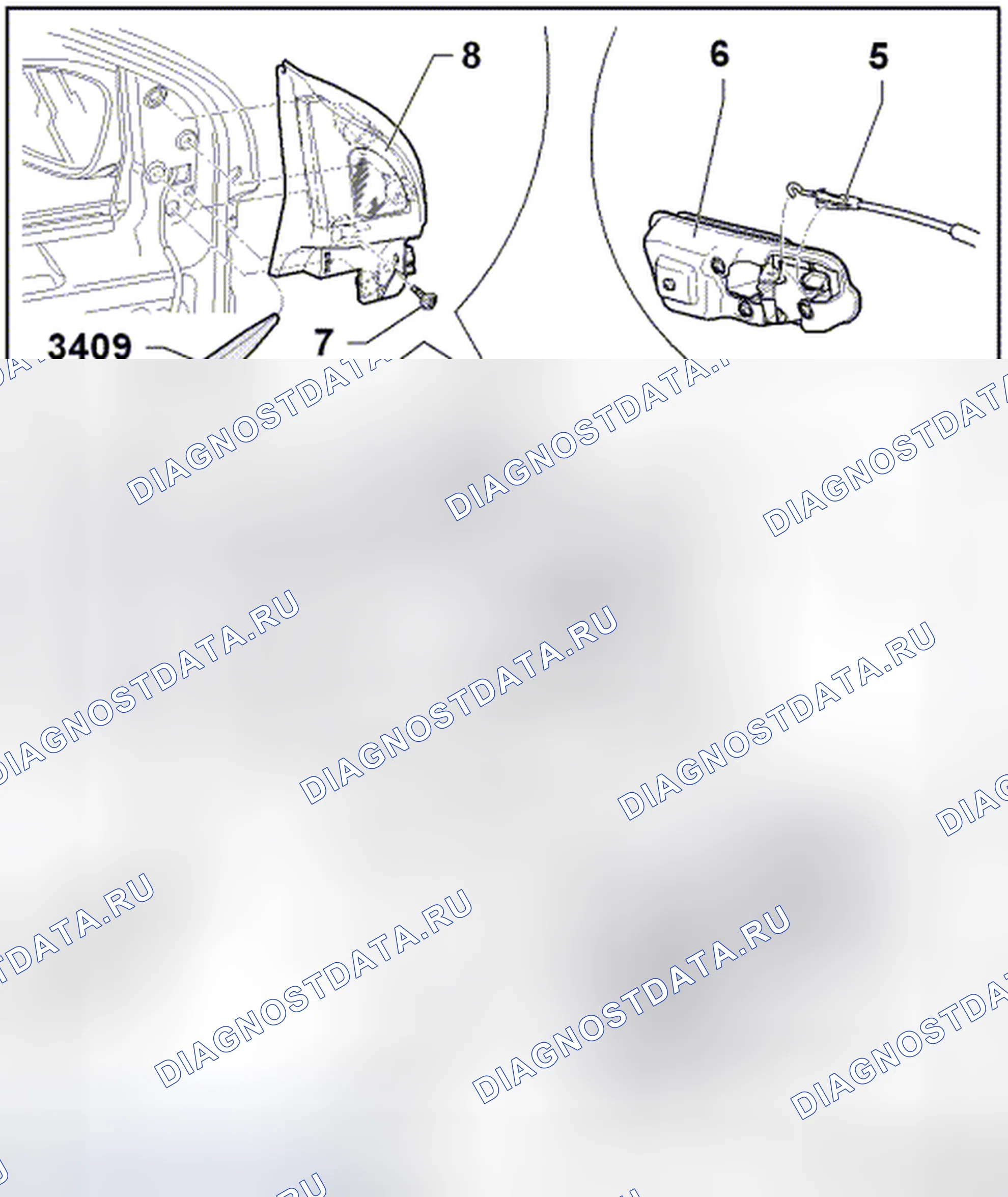 Рис. 17: ПЕРЕДНЯЯ ДВЕРЬ СО СТОРОНЫ ВОДИТЕЛЯ. Volkswagen Golf Mk7
