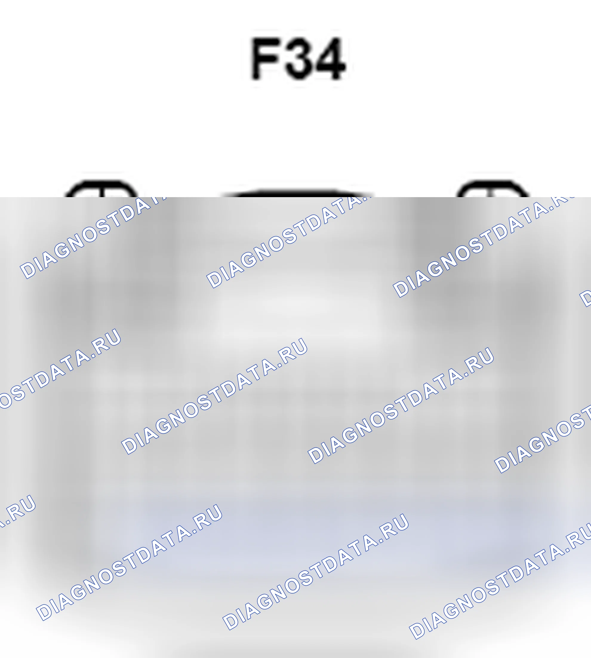 Рис. 569: Вид с торца разъема сборки ECU для мультимедийного интерфейса (F34). Toyota Camry XV40 рестайлинг
