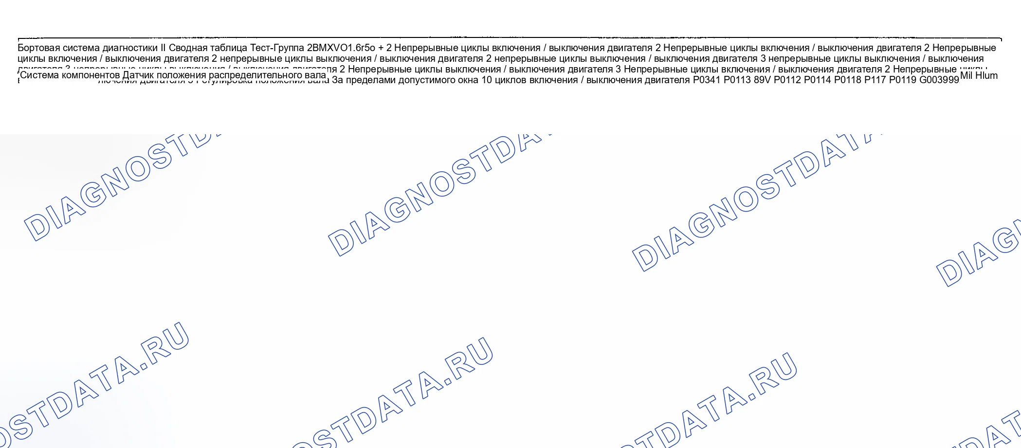 Рис. 17: Диагностика расшифровка кода ошибки (Cooper двигатель Type LEV Standard / проверка Group: 2BMXV01.6R50) - 8 из 16. MINI Cooper S I