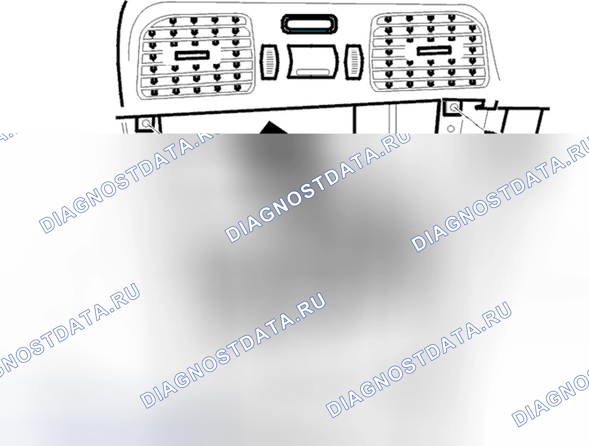 Рис. 45: Позиционирование панели управления для системы обогревателя. Volvo S40 I рестайлинг