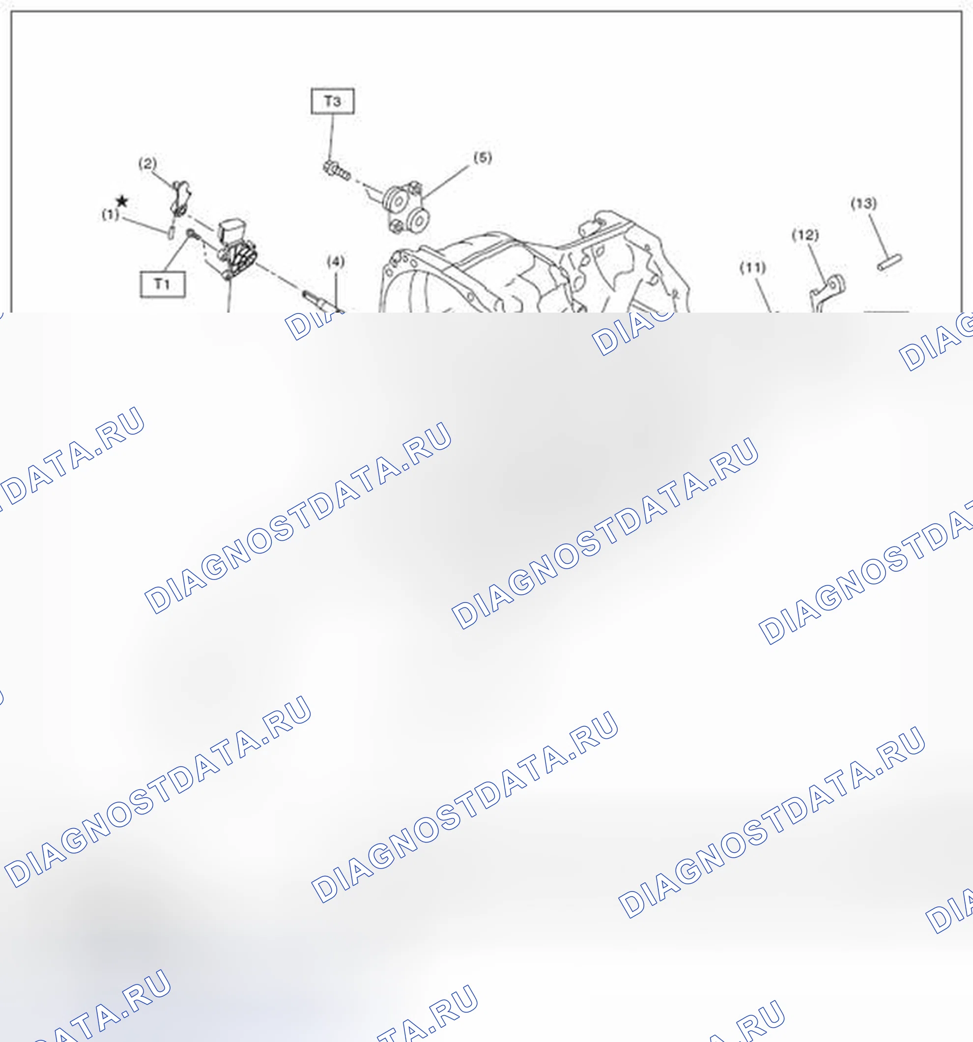 Рис. 884: УСТРОЙСТВО УПРАВЛЕНИЯ КОРОБКОЙ ПЕРЕДАЧ. Subaru Forester SJ
