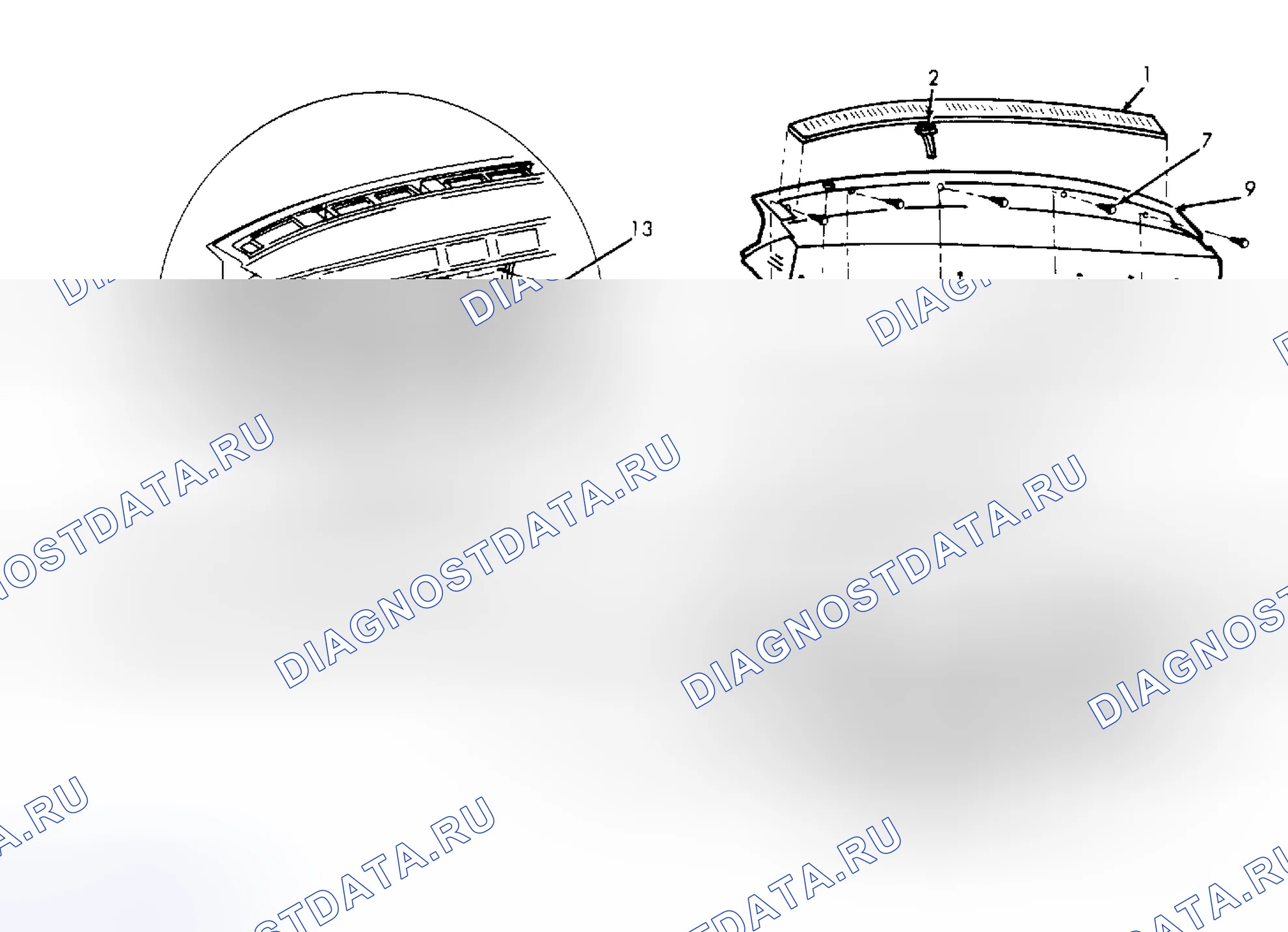Рис. 8: ВЕРХНЯЯ КРЫШКА ПРИБОРНОЙ ПАНЕЛИ. Buick Electra Park Avenue 