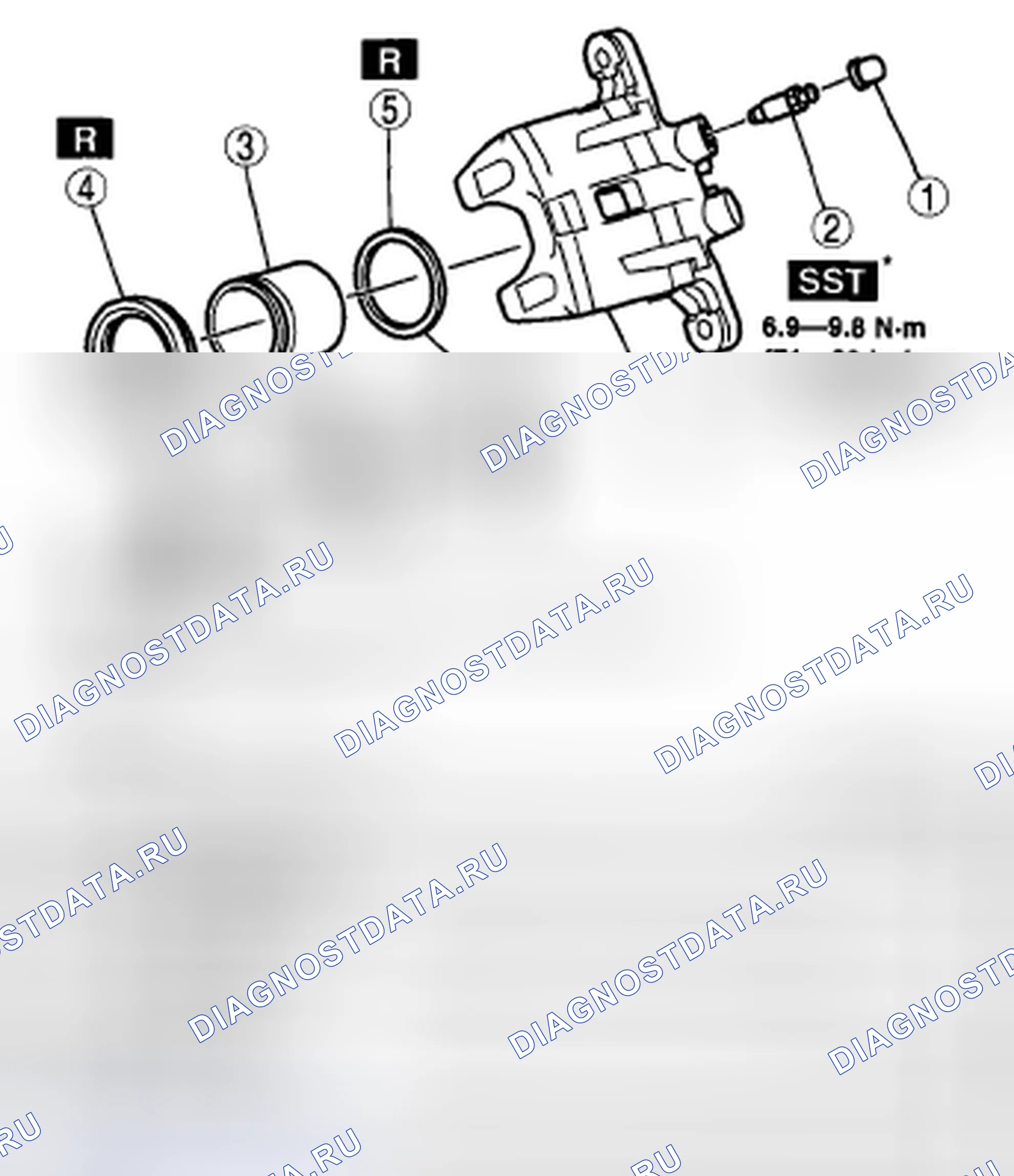 Рис. 29: СУППОРТ (ЗАДНИЙ) РАЗБОРКА / СБОРКА. Mazda CX-7 I