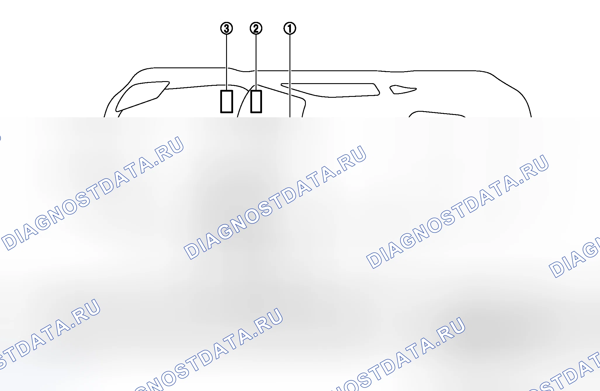 Рис. 2: Расположение компонентов и разъемов кабелей. Honda Logo I