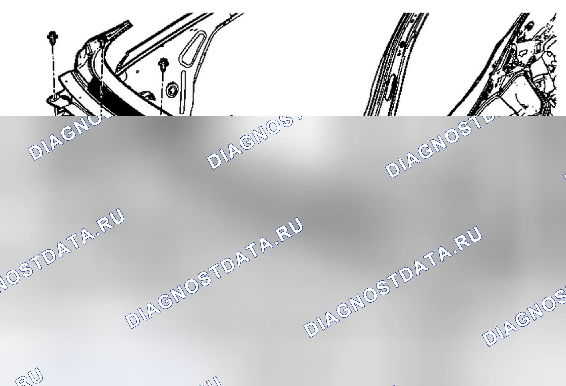 Рис. 11: Замена панели решетки воздухозаборника. Chevrolet Spark M300