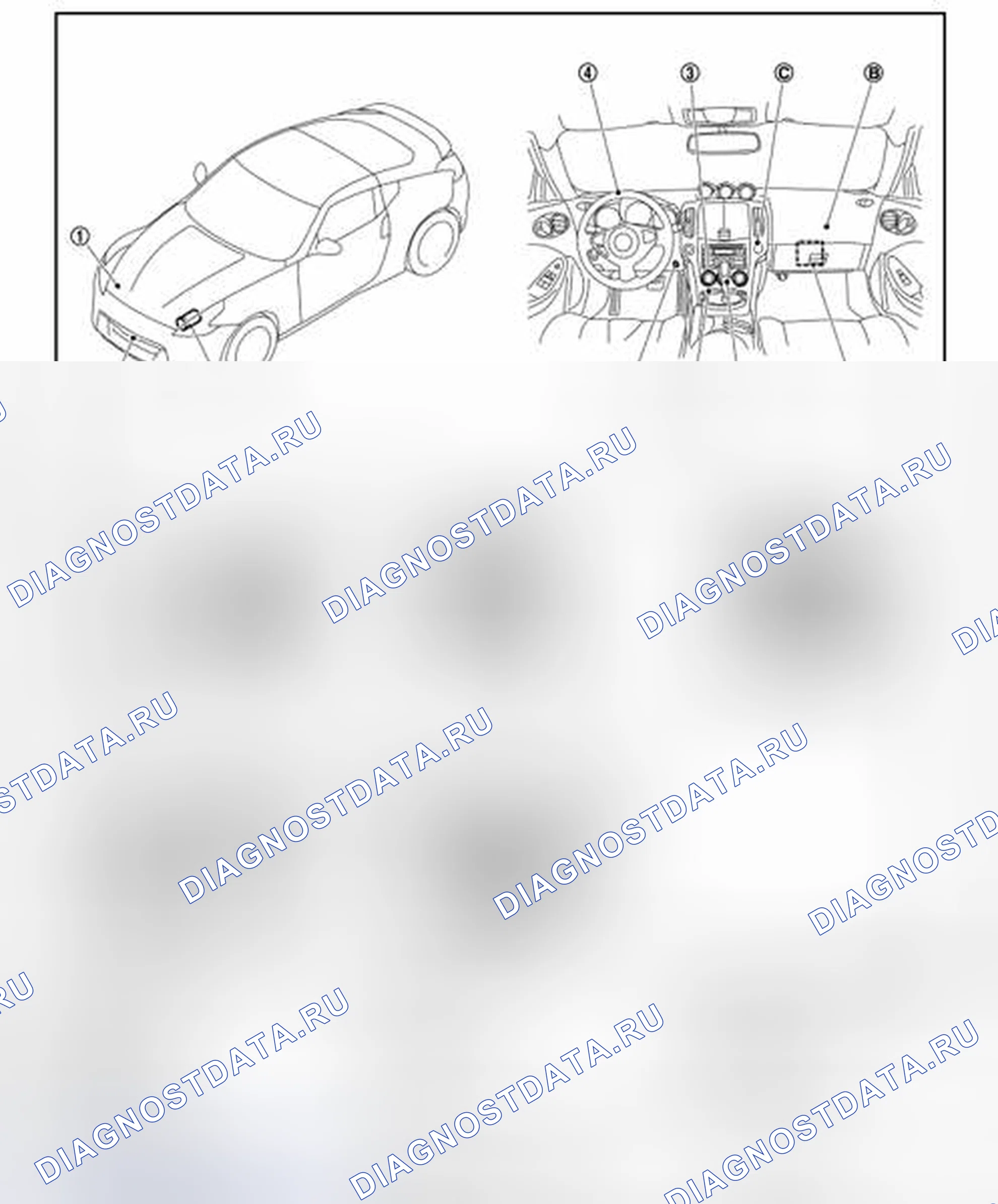 Рис. 122: Расположение компонентов. Honda MDX I