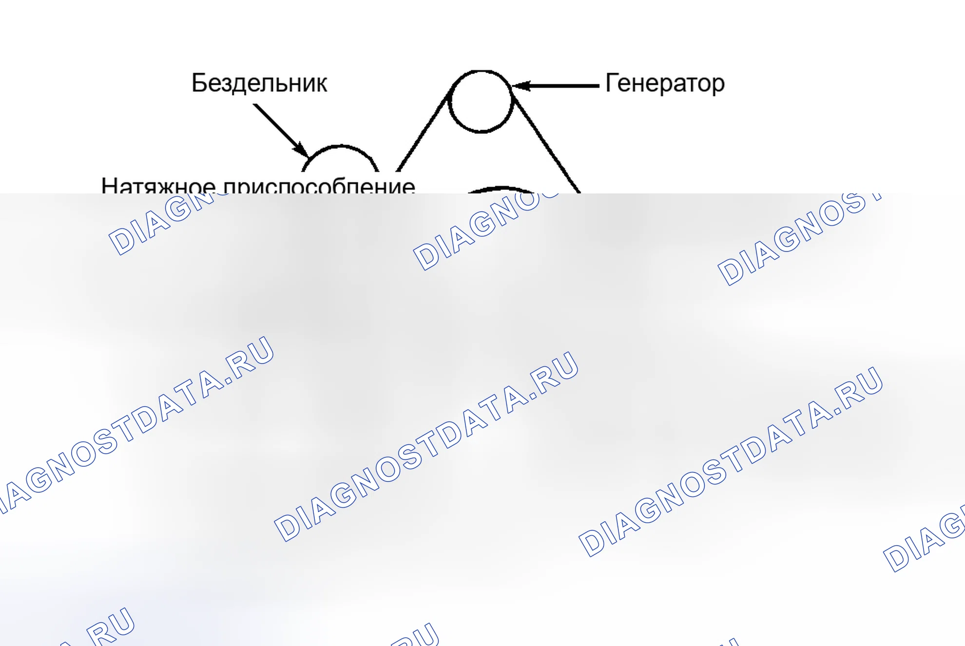 Рис. 22: РАЗВОДКА ПРИВОДНОГО РЕМНЯ (4,6 л V8 VIN " X "). Hyundai ix20 I