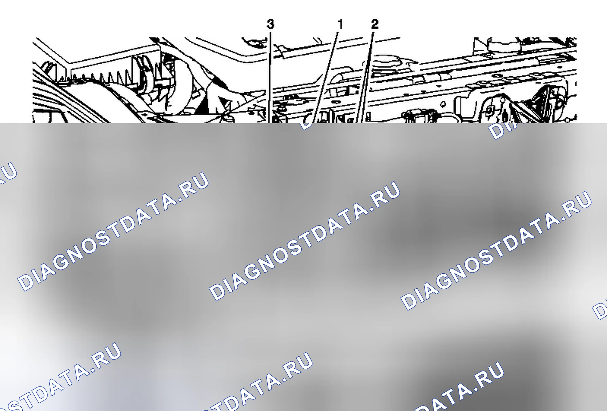 Рис. 16: Замена нижнего элемента жесткости переднего бампера (правая рука). Cadillac ELR I