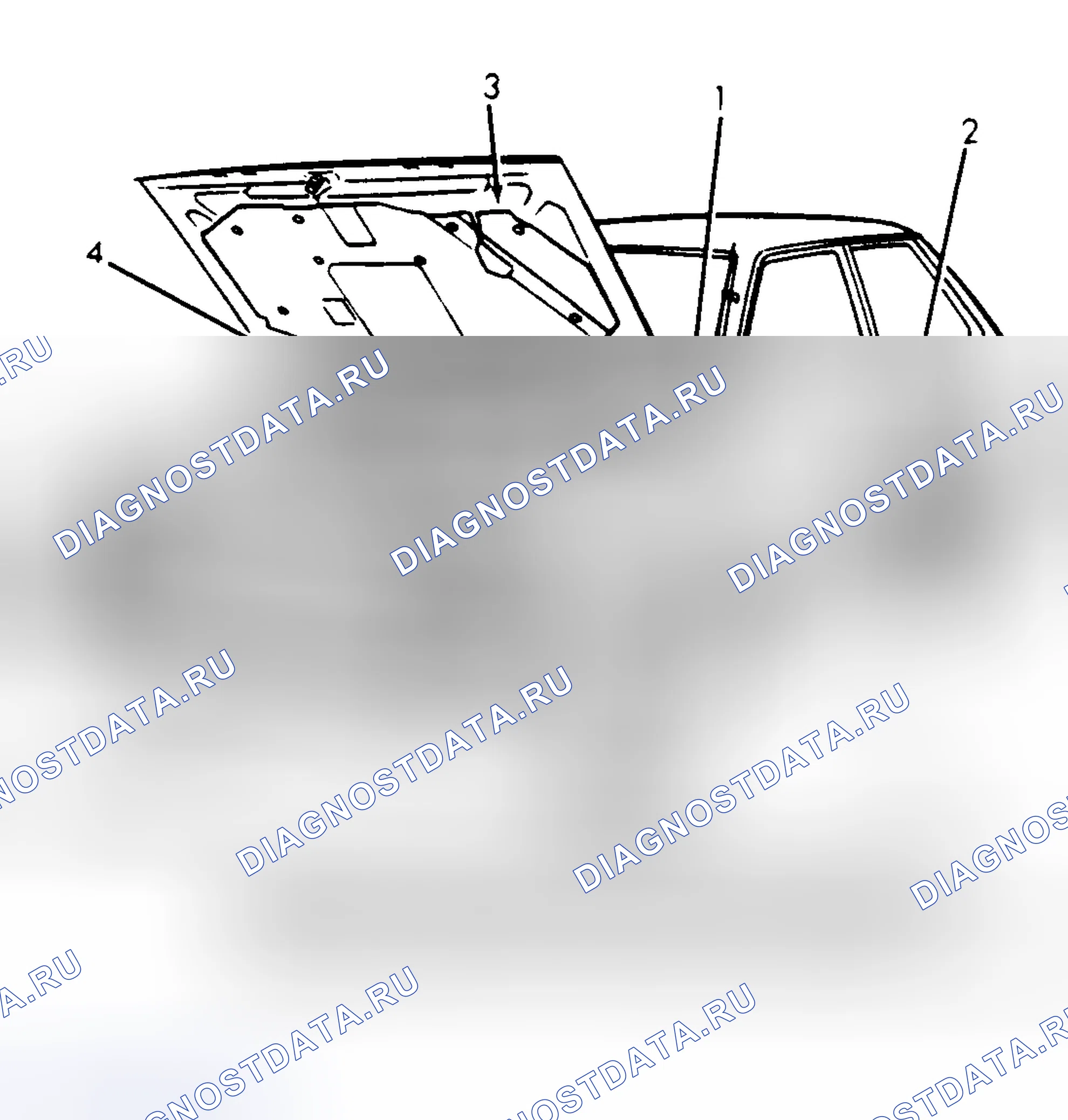 Рис. 5: РАСПОЛОЖЕНИЕ ИНФОРМАЦИОННЫХ МЕТОК. Subaru Justy I