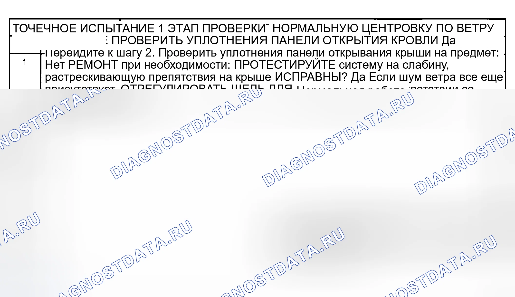 Рис. 16: ТОЧЕЧНОЕ ИСПЫТАНИЕ 1: ПАНЕЛЬ ОТКРЫВАНИЯ КРЫШИ ИМЕЕТ ЧРЕЗМЕРНЫЙ ШУМ ВЕТРА. Mazda Tribute I