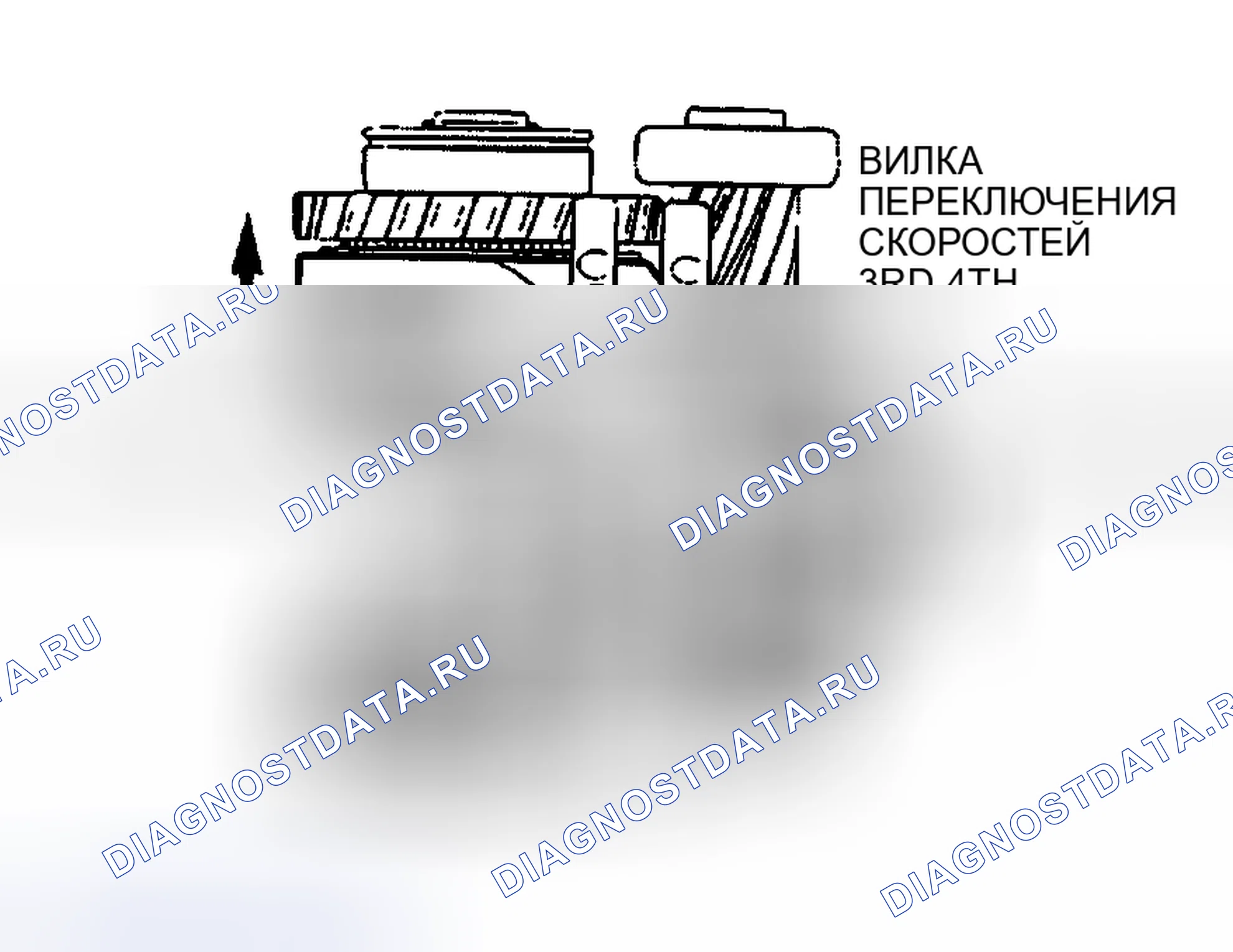 Рис. 45: < < D > > 3RD-4TH РЕЙКА ПЕРЕКЛЮЧЕНИЯ СКОРОСТЕЙ / xtaгх2-4TH ВИЛКА ПЕРЕКЛЮЧЕНИЯ СКОРОСТИ / 5TH НАПРАВЛЯЮЩАЯ ПЕРЕКЛЮЧЕНИЙ " СКОРОСТЬ-РЕВЕРС " / xta x5 скорость-REV 3RD 5TH. Chrysler Sebring II
