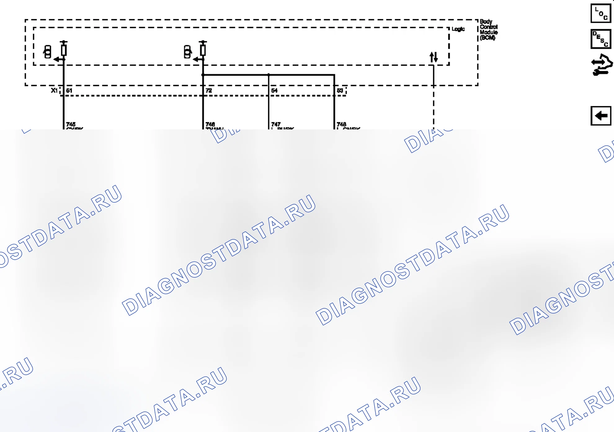 Рис. 13: Схема подключения индикаторов двери Ajar. Chevrolet Malibu VIII