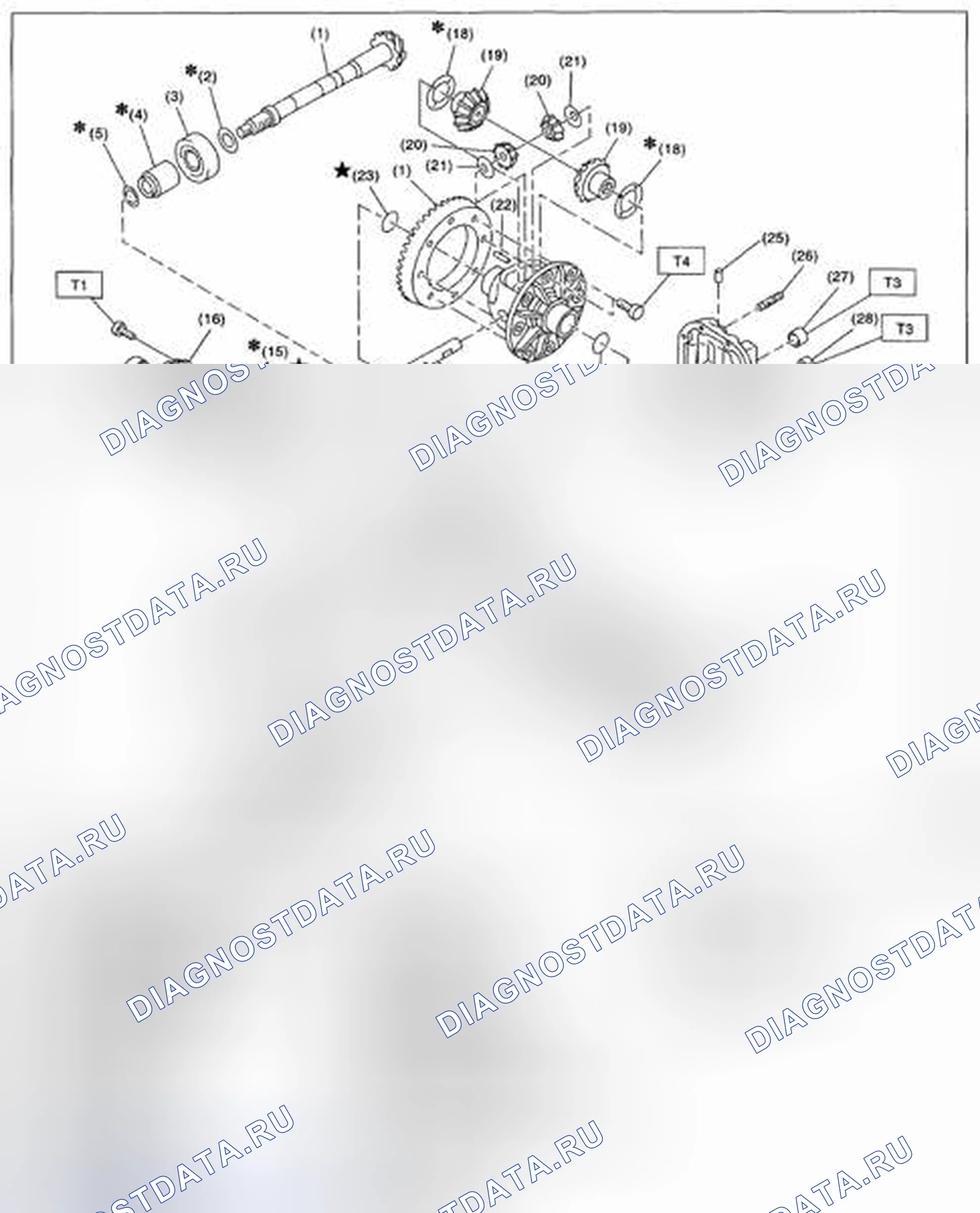 Рис. 55: ЗАДНИЙ ДИФФЕРЕНЦИАЛ (T-TYPE (B2)). Subaru Impreza WRX GE рестайлинг