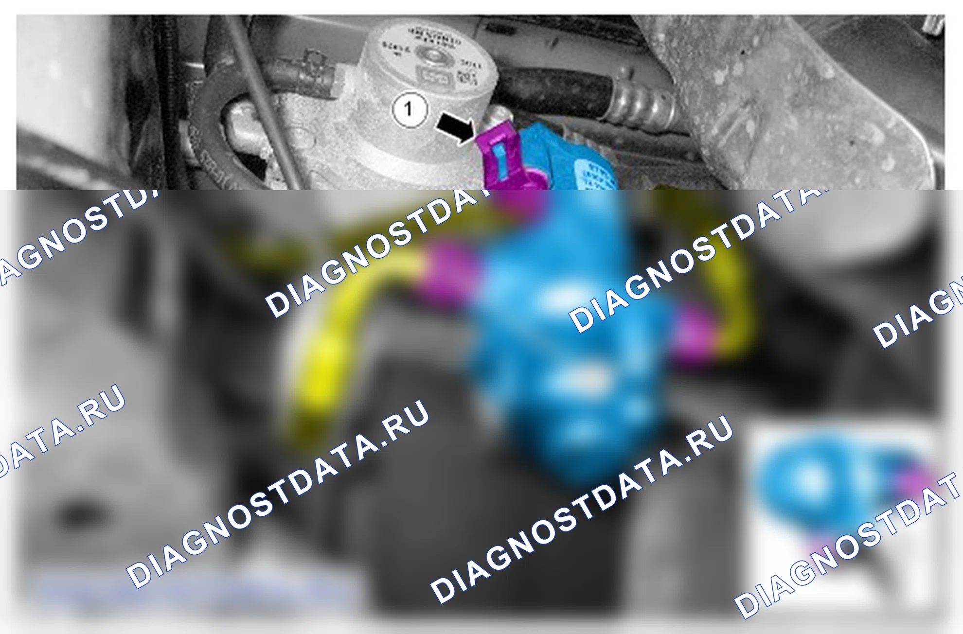 Как снять и установить передний запорный клапан подачи газового топлива. Ford Grand C-MAX II