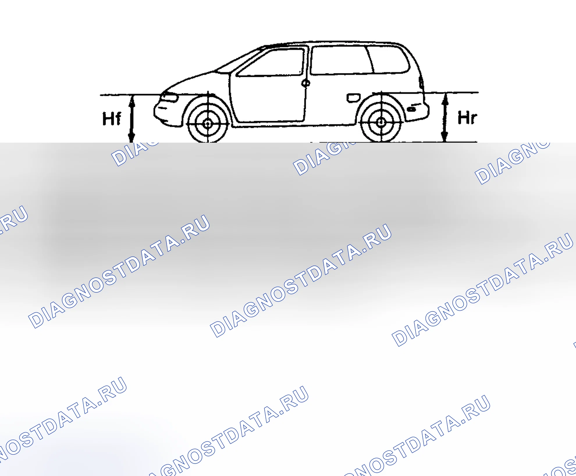 Рис. 23: ВЫСОТА КОЛЕСНОЙ АРКИ. Nissan Quest I