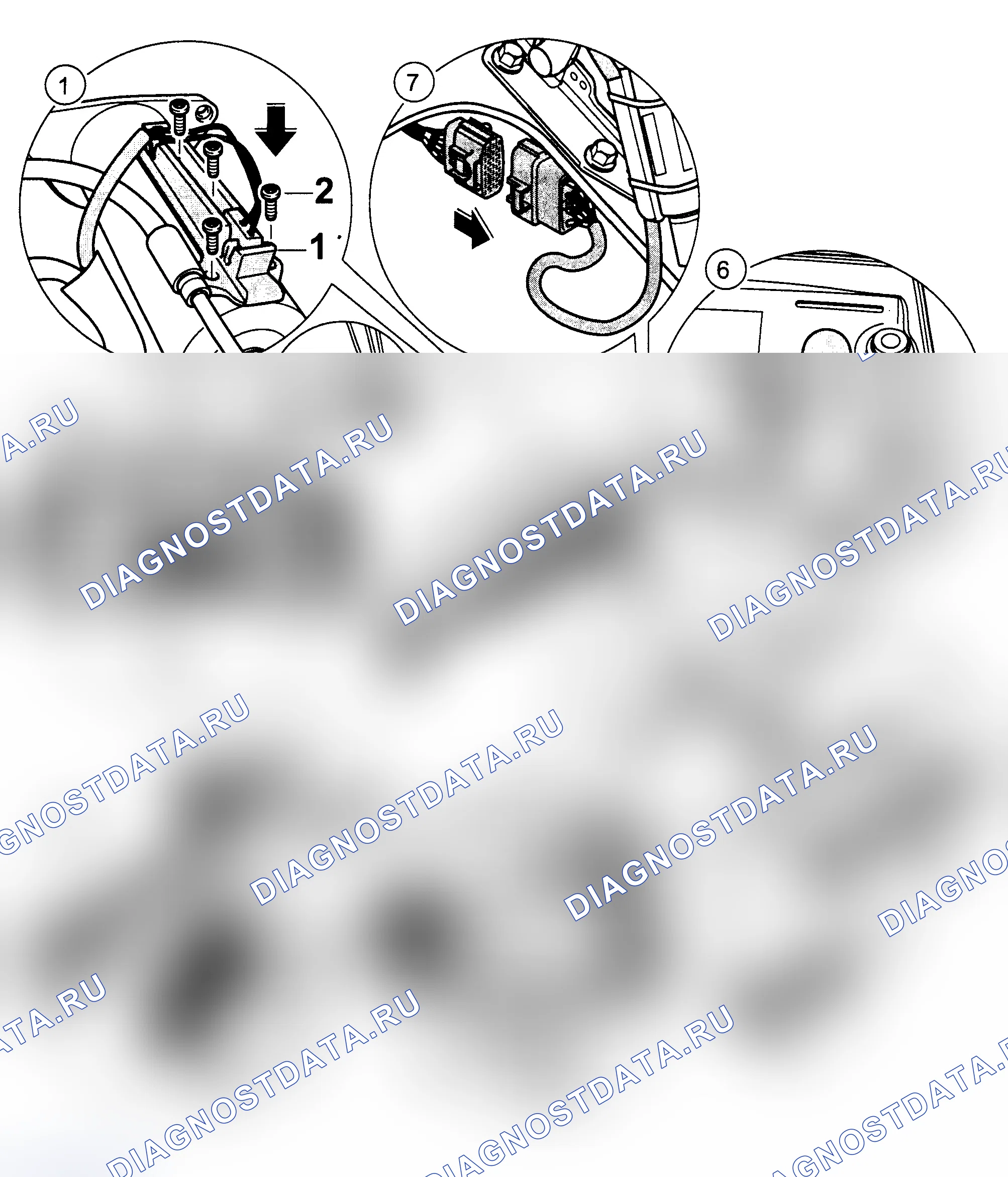 Рис. 43: Монтаж жгута проводов. Porsche 911 Carrera 4S 996 рестайлинг