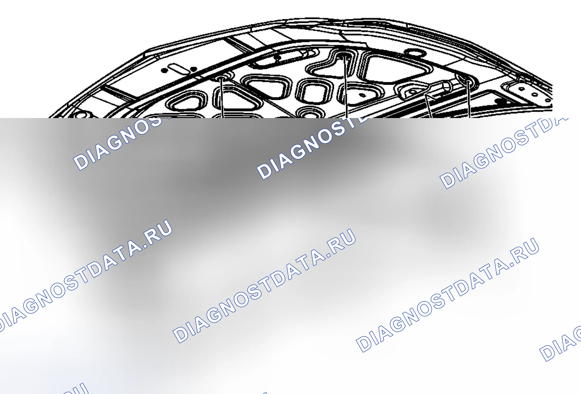 Рис. 11: Замена изолятора капота (траверсы). Chevrolet Traverse I