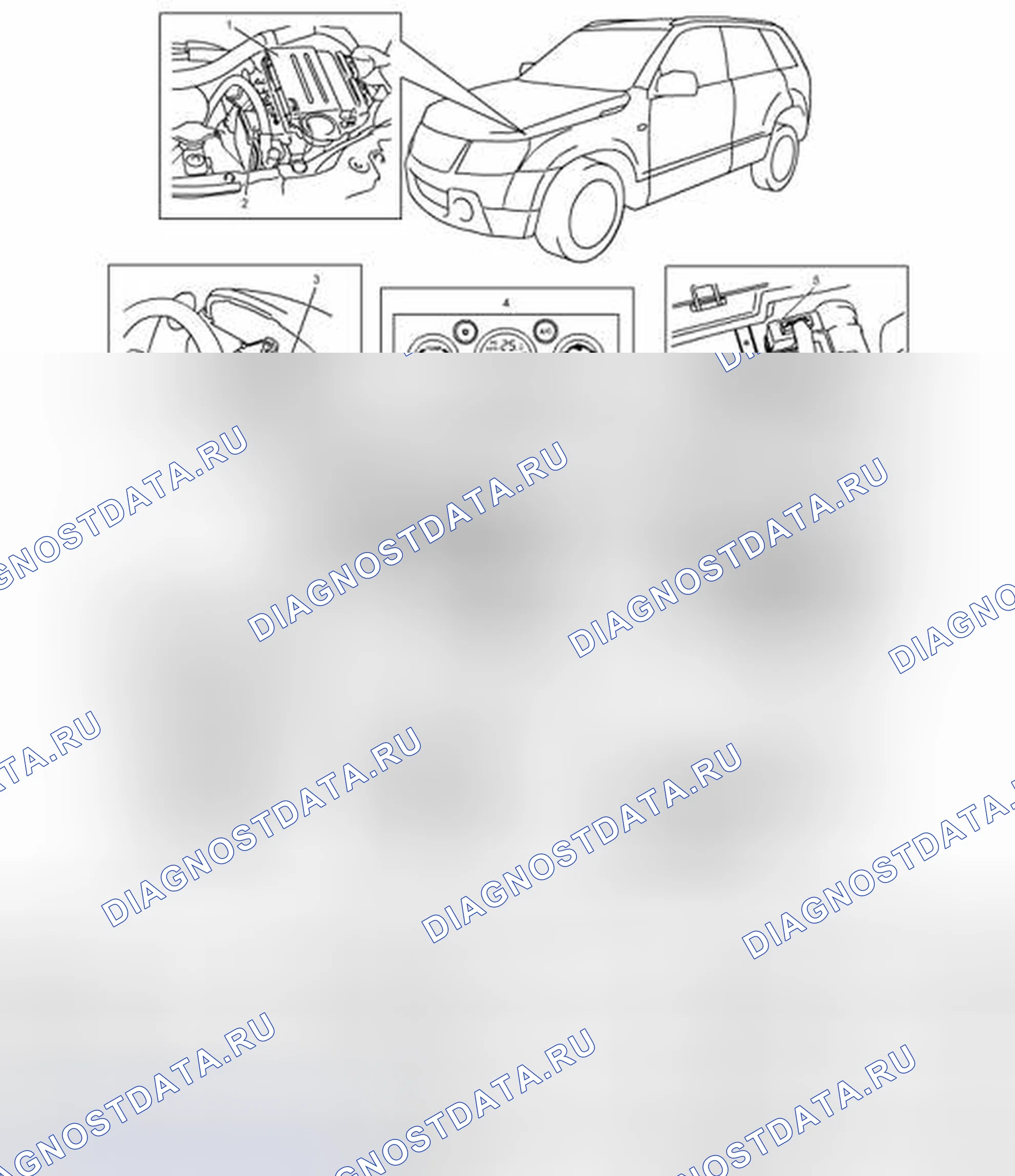 Рис. 12: Расположение компонентов системы связи CAN. Suzuki Grand Vitara II рестайлинг
