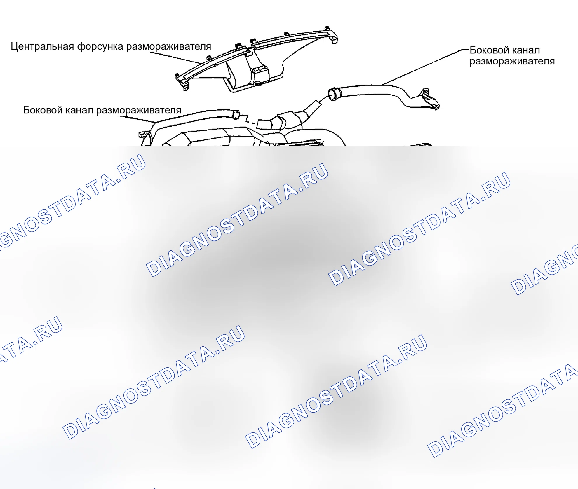 Рис. 160: Воздуховоды вентиляторов, сопел дефростера и дефростеров. Nissan Altima L31