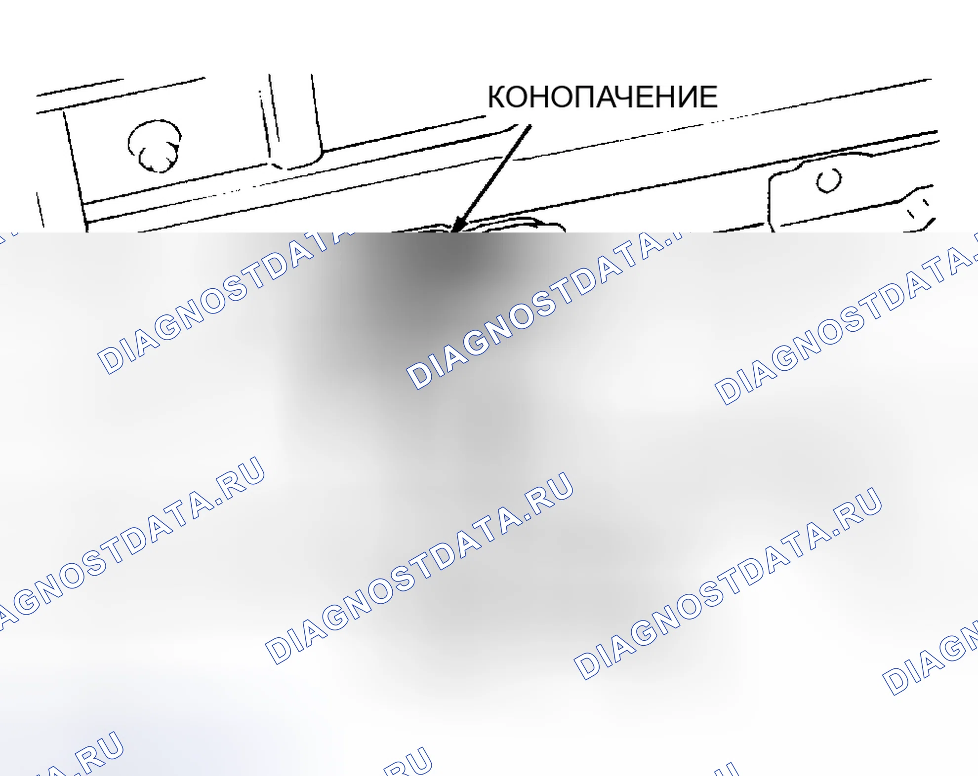 Рис. 8: B) Демонтаж люка в сборе. Mitsubishi Lancer IX рестайлинг