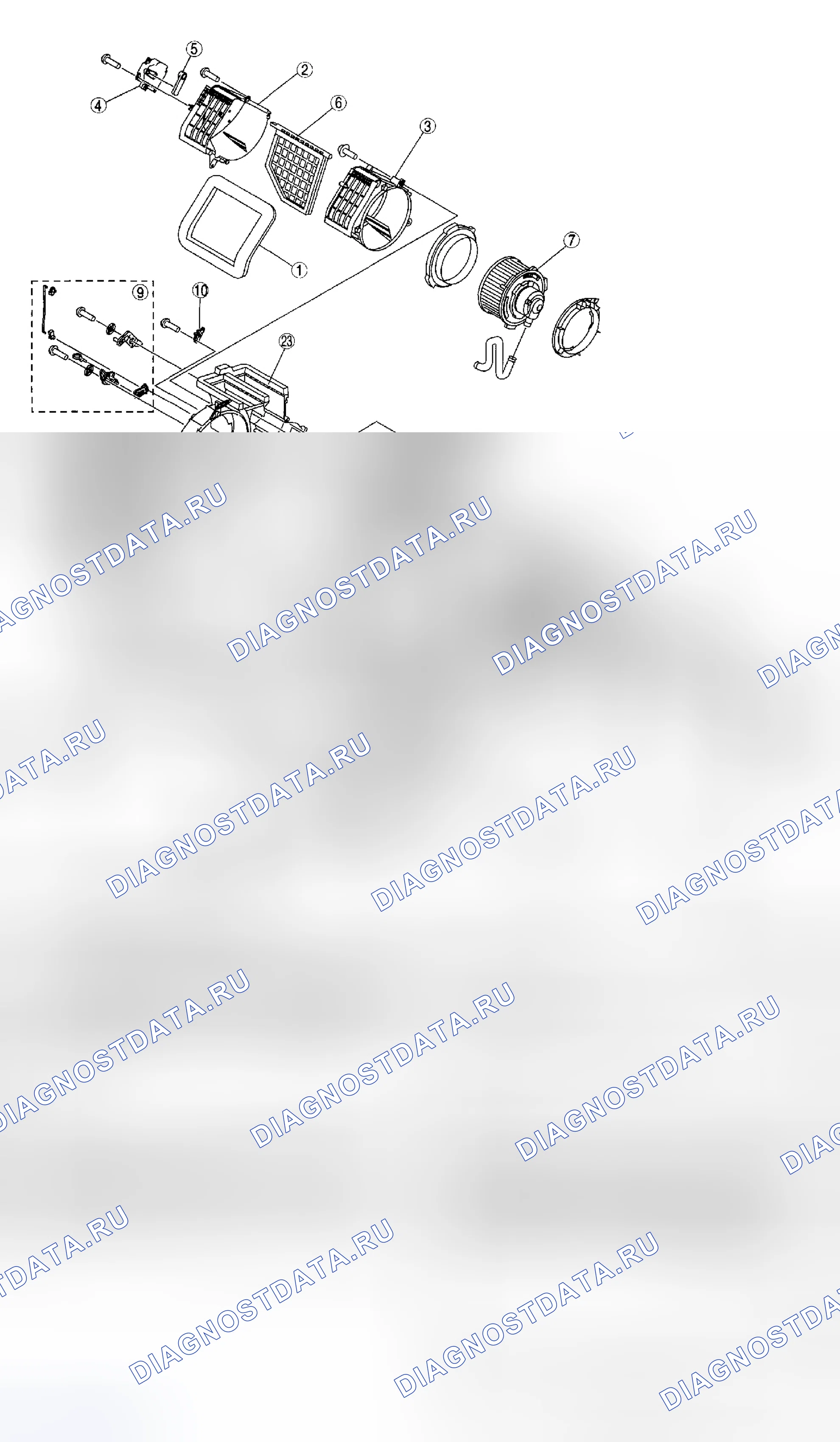Рис. 20: РАЗБОРКА / СБОРКА КОНДИЦИОНЕРА [РУЧНОЙ КОНДИЦИОНЕР]. Mazda 5 I