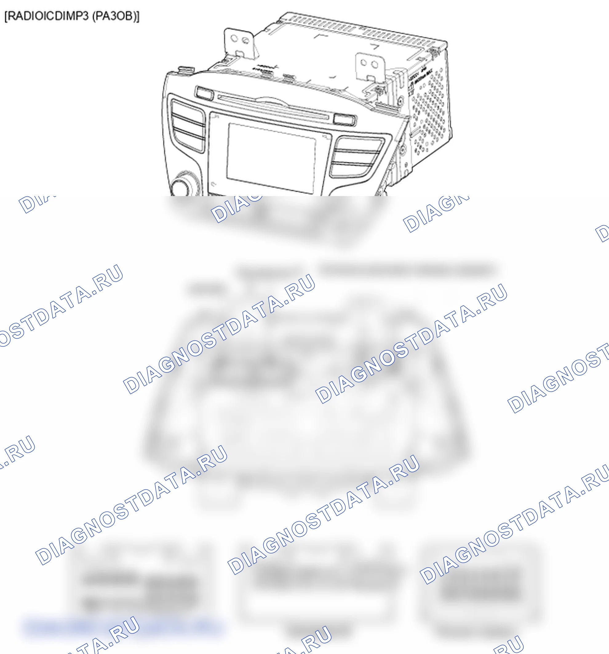 Расположение деталей аудиомодуля. Hyundai ix35 EL