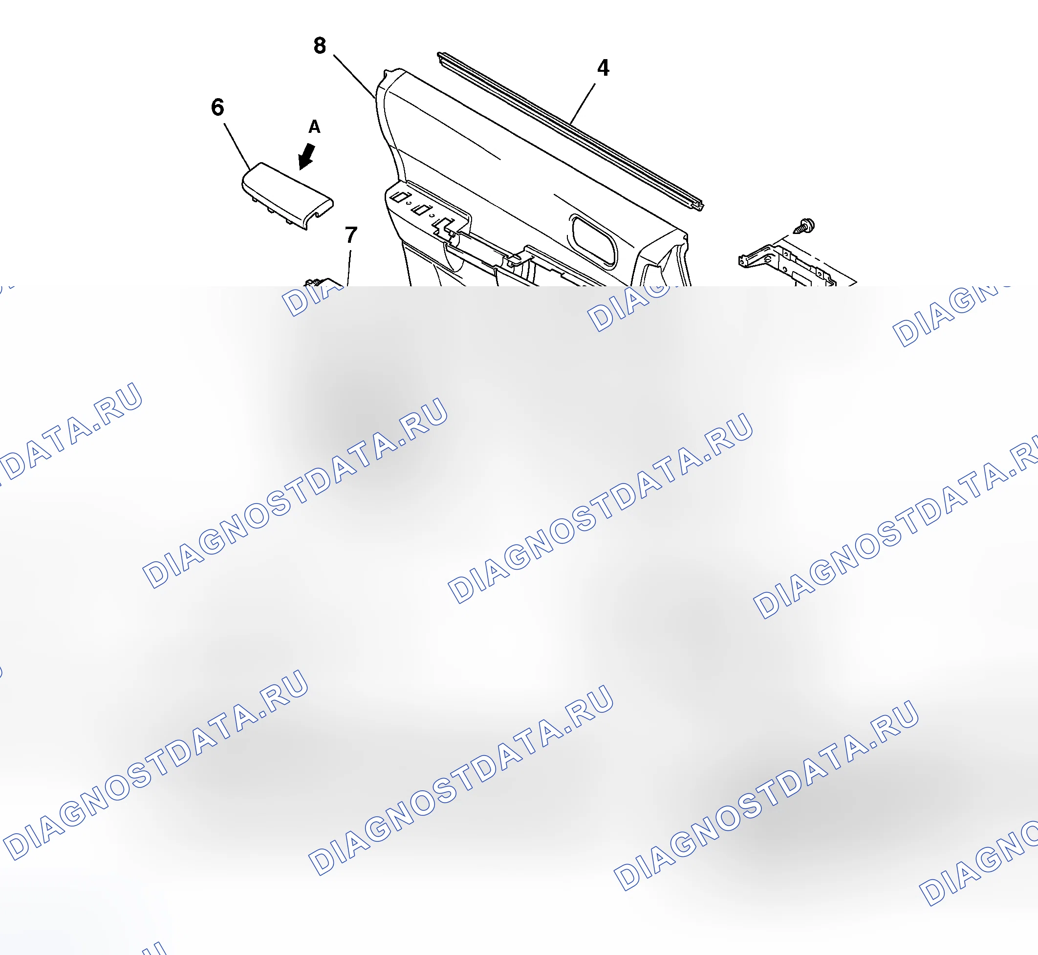 Рис. 30: < ОТДЕЛКА ПЕРЕДНЕЙ ДВЕРИ >. Mitsubishi Endeavor I