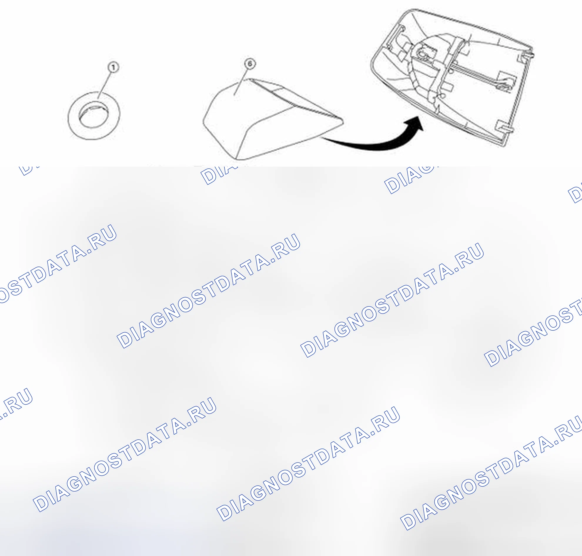 Рис. 22: Покомпонентный вид компонентов финишера полки заднего участка. Nissan Altima L32