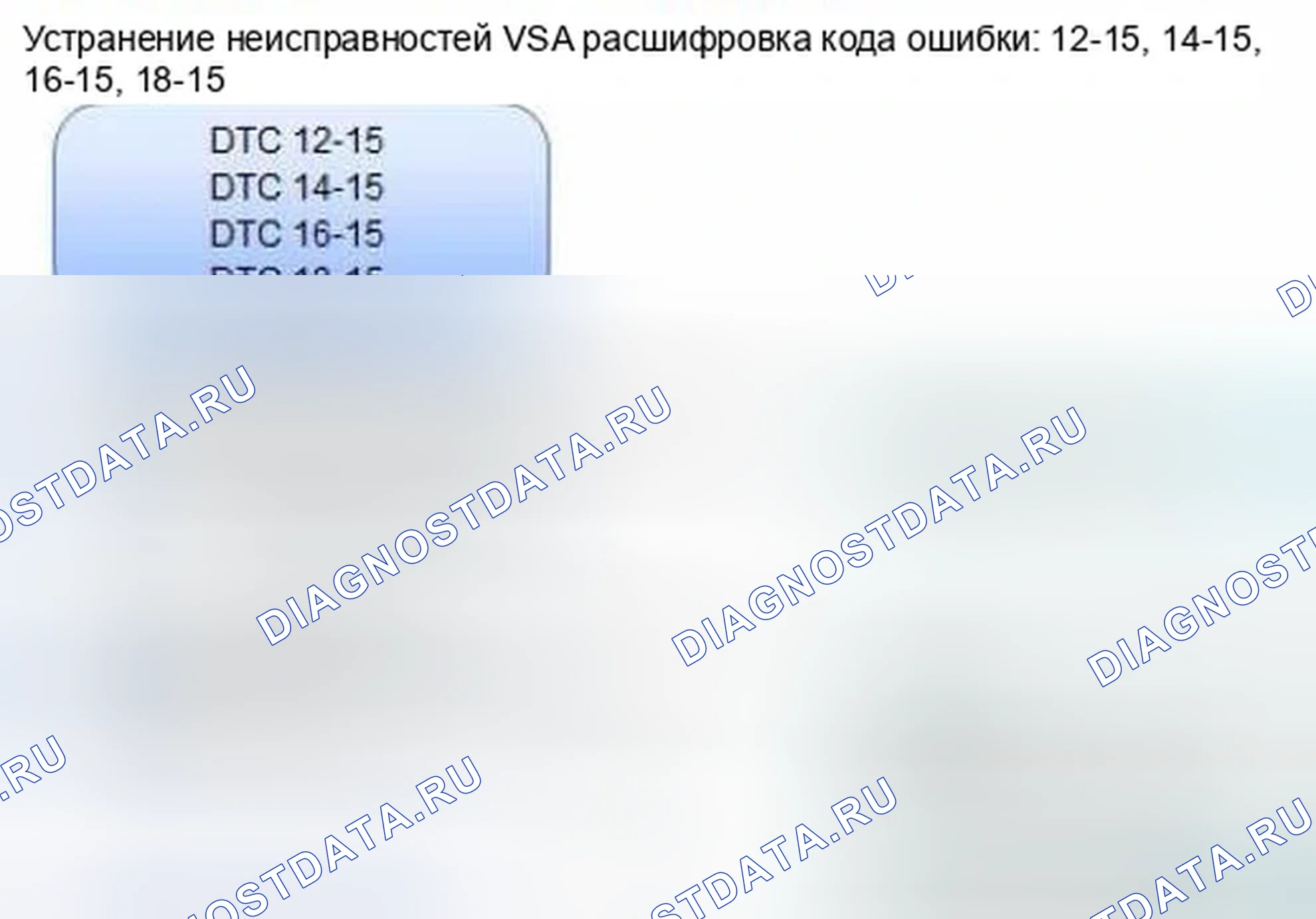 Рис. 20: расшифровка кода ошибки 12-15: ошибка установки датчика скорости правого переднего колеса; расшифровка кода ошибки 14-15: датчики скорости левого переднего колеса. Honda Civic IX