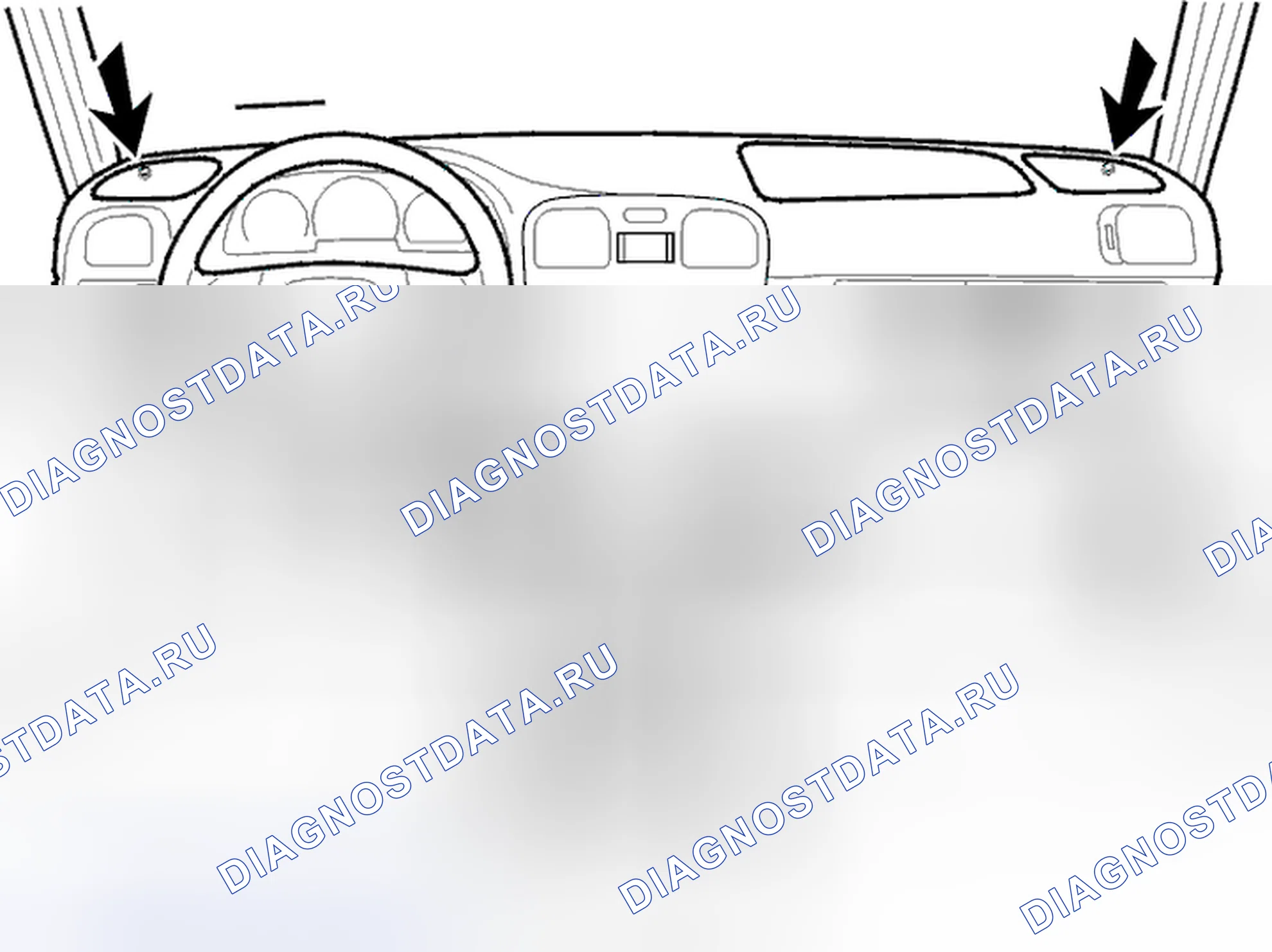 Рис. 25: Установка приборной панели. Volvo V40 I рестайлинг