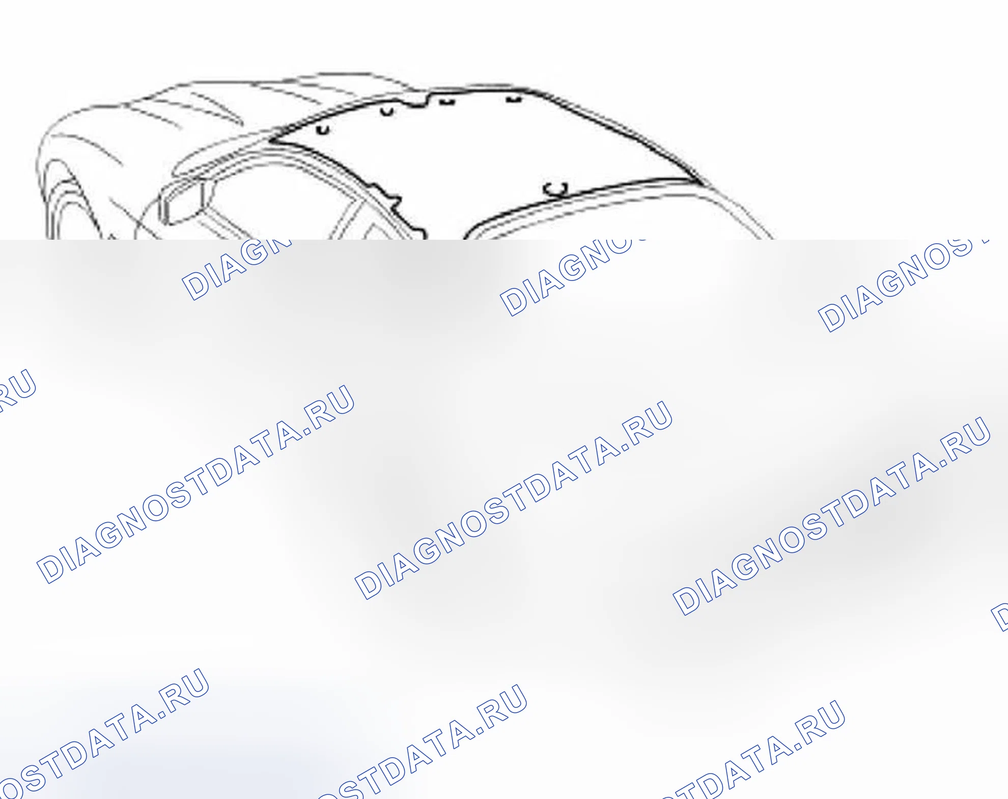 Рис. 51: Определение точек крепления облицовки крыши купе. Jaguar XKR I