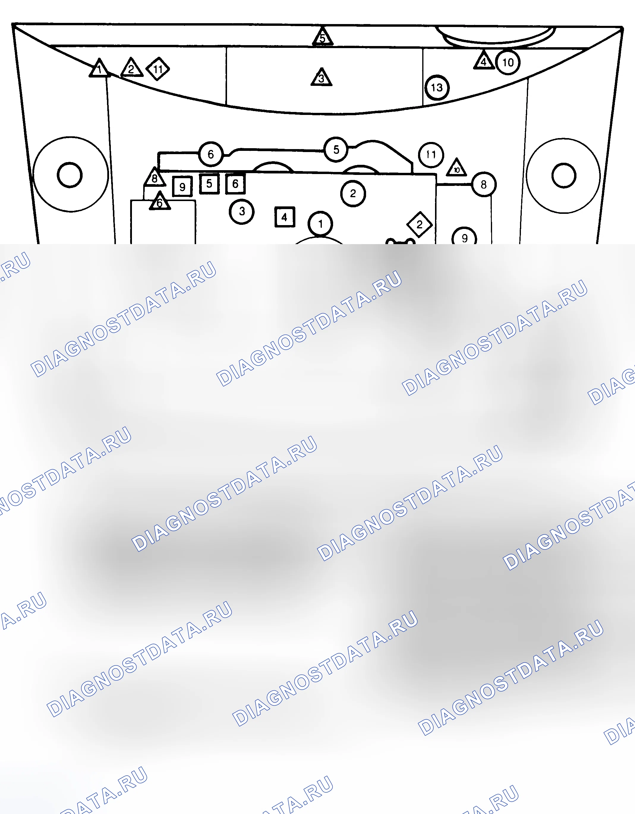 Рис. 5: Расположение компонентов (5 из 7). Oldsmobile Eighty-Eight IX