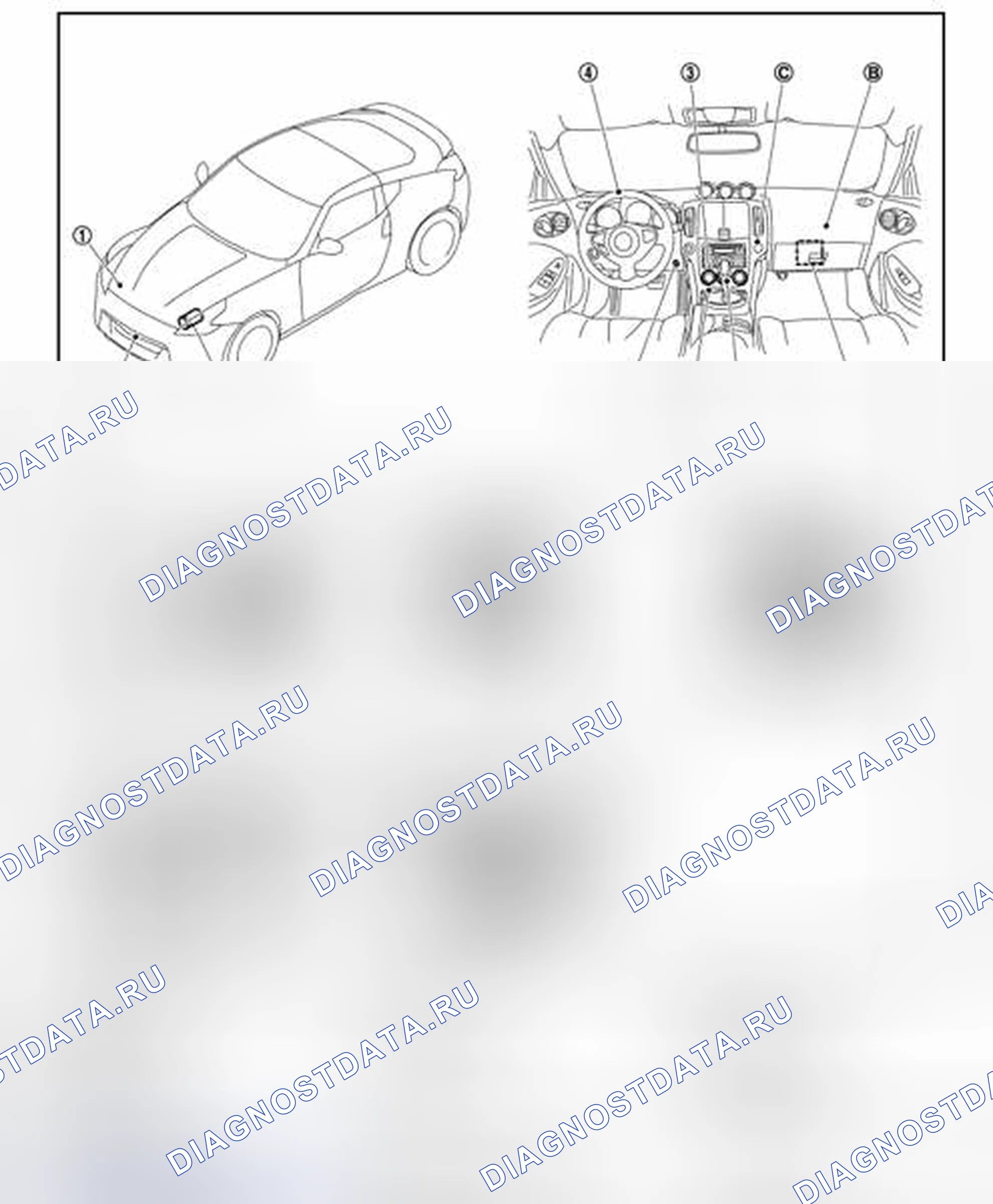 Рис. 118: Расположение компонентов. Nissan 370Z I рестайлинг