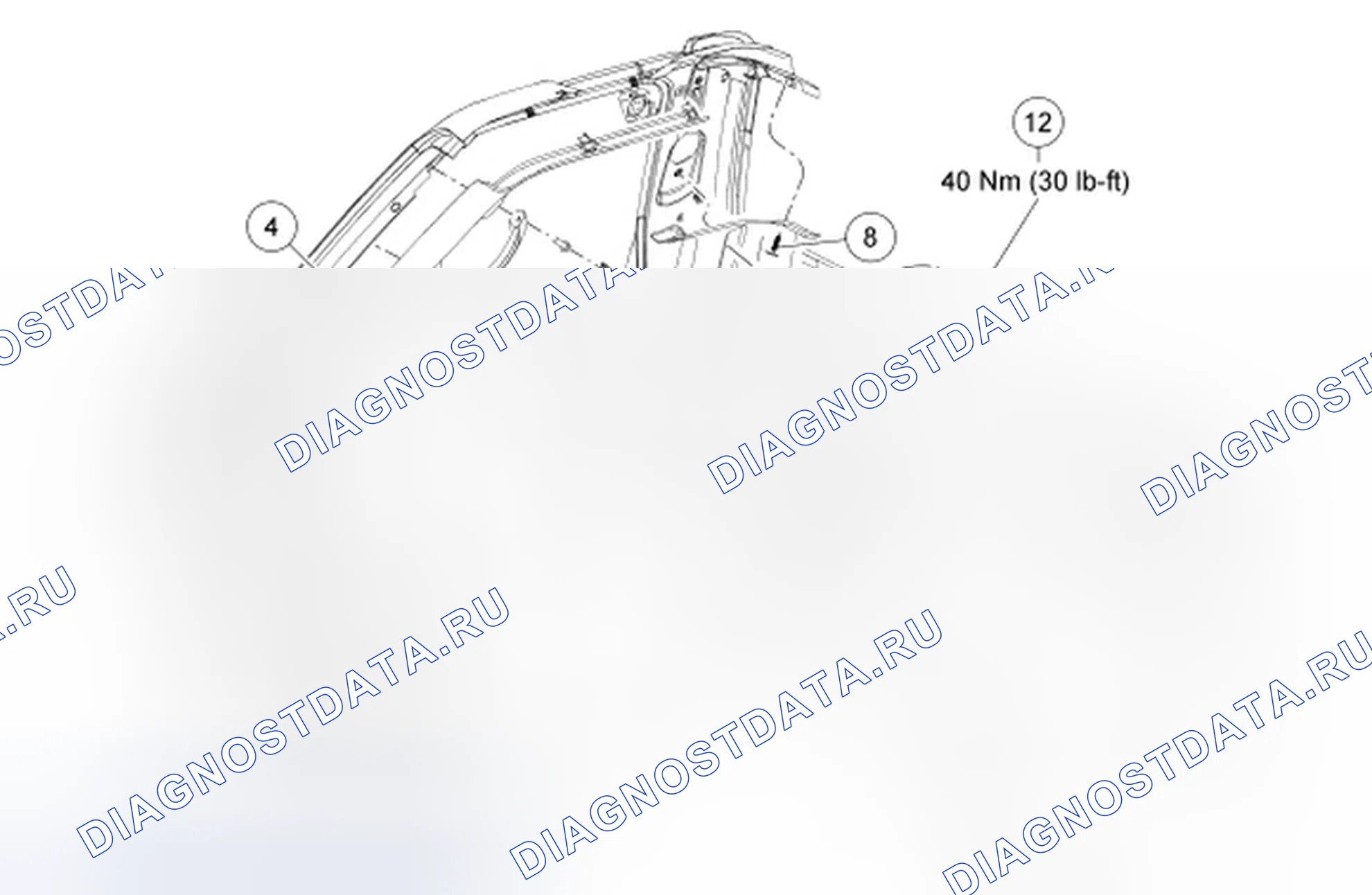 Рис. 1: Внутренняя отделка - покомпонентный вид. Ford Ranger II