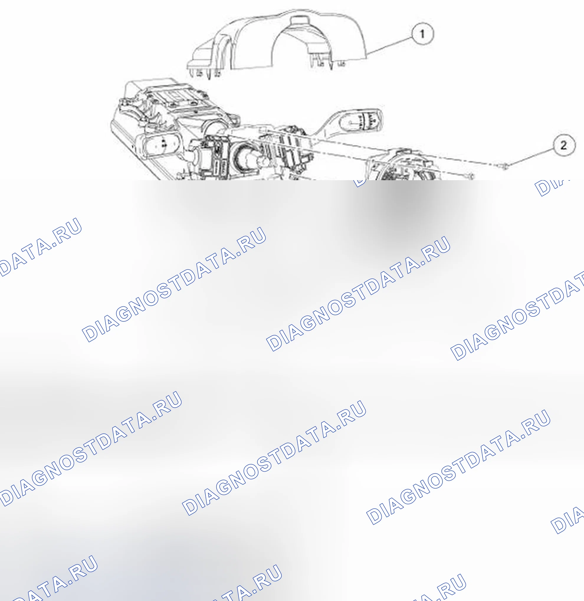 Рис. 143: Идентификация компонентов контактное кольцо руля. Ford Mustang V