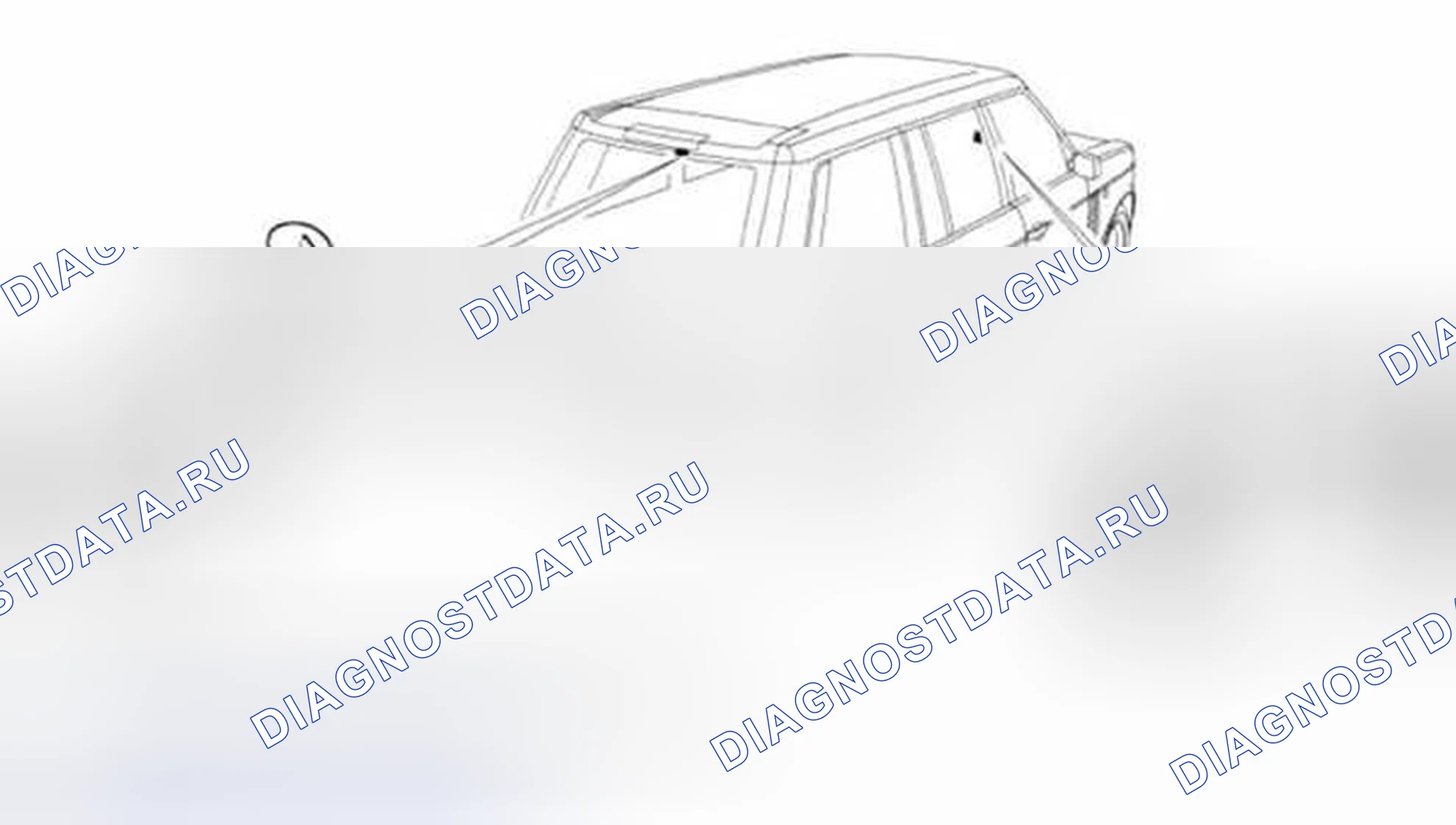 Рис. 26: Расположение компонентов камеры заднего вида (Rvc) (от 2005MY). Land Rover Range Rover III