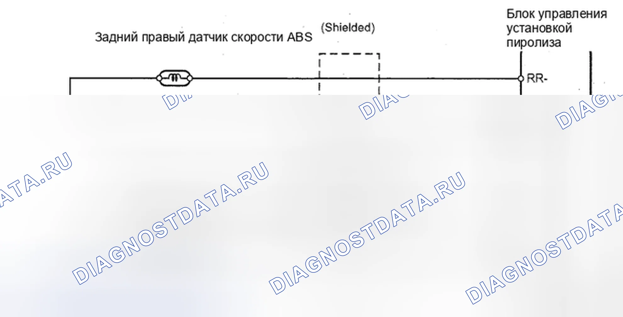 Рис. 3: Задняя электросхема датчика скорости ABS. Toyota Prius II рестайлинг