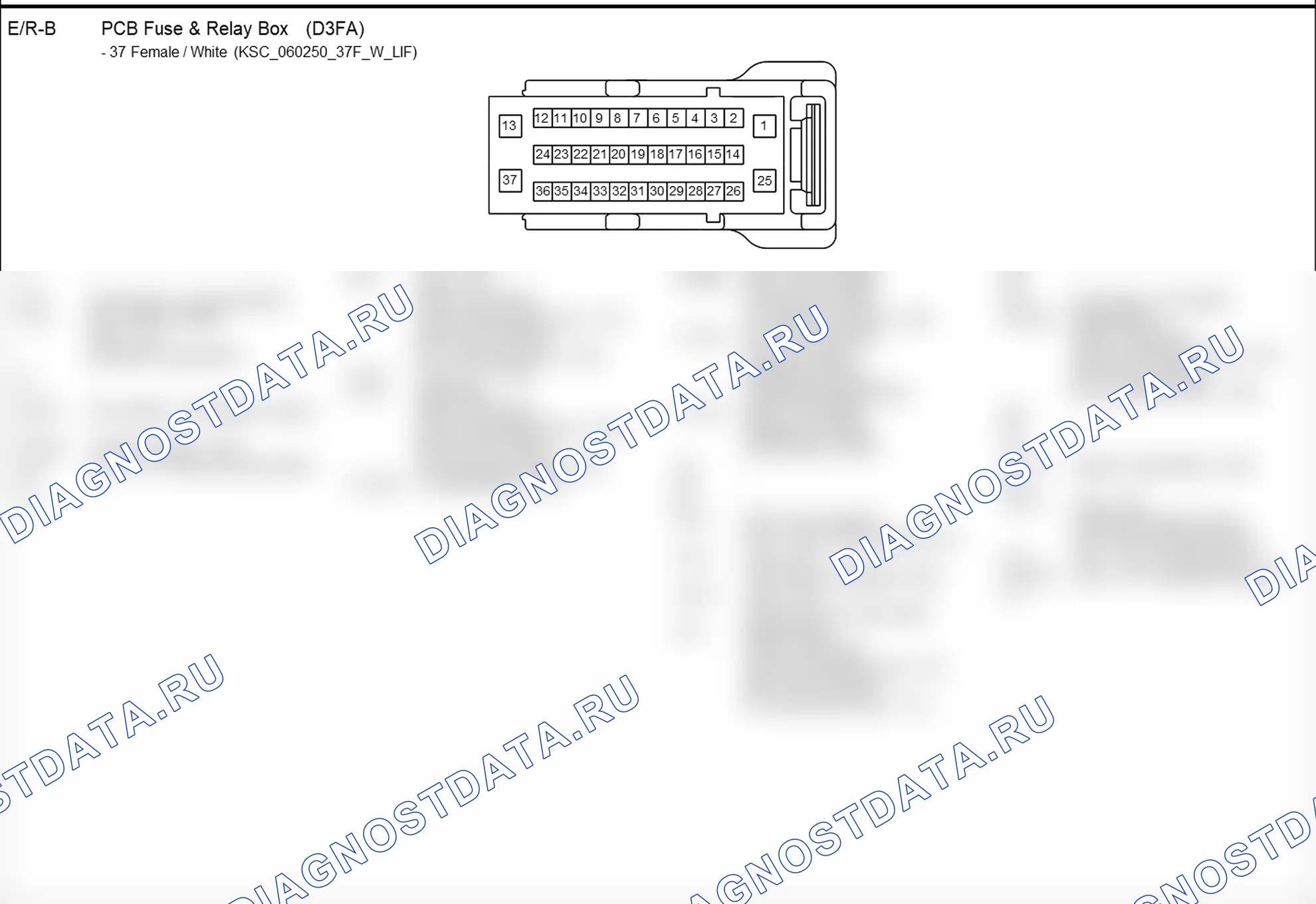 Распиновка разъёма F34 — pcb fuse & relay box. Hyundai GRAND i10/Xcent BA
