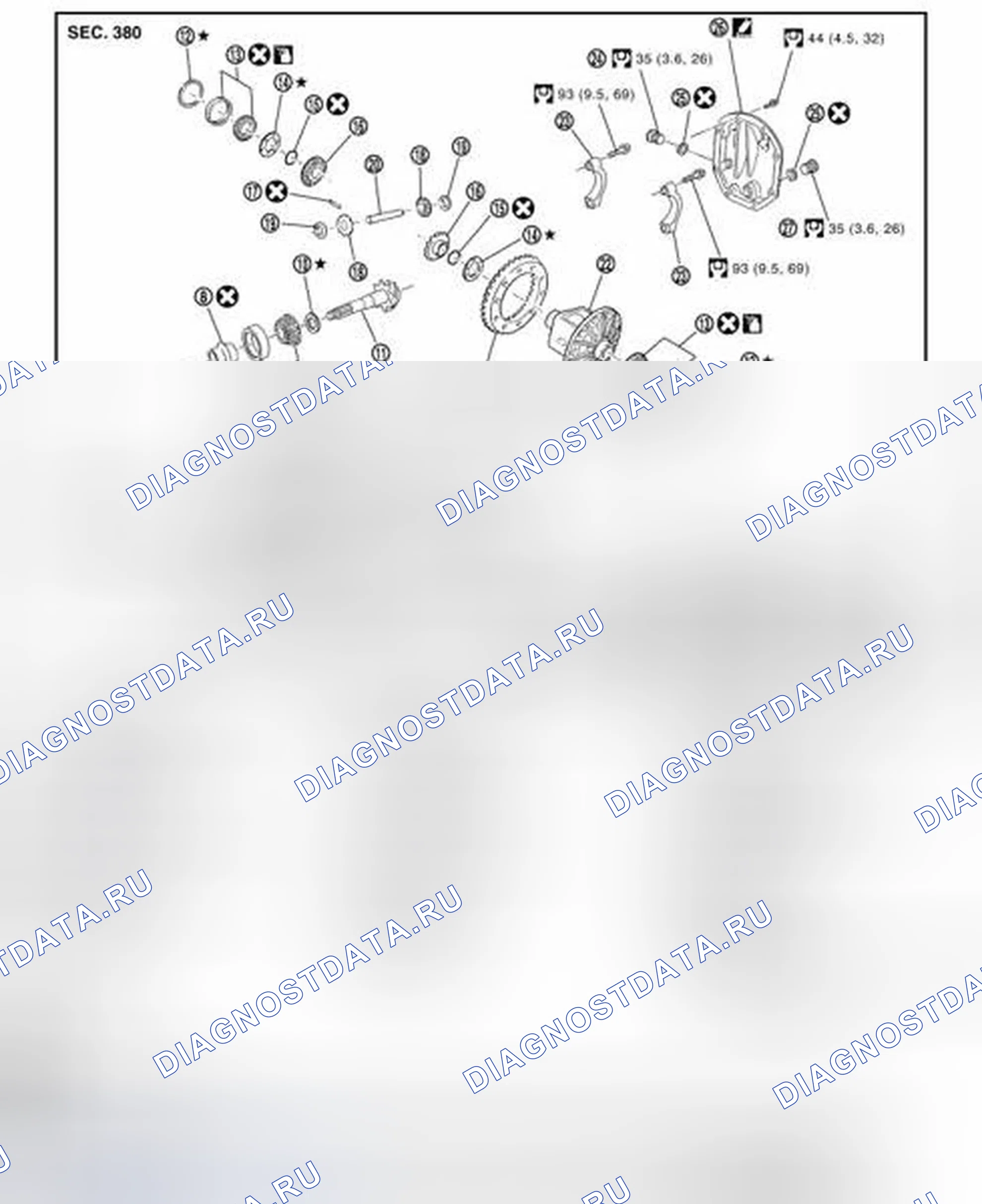 Рис. 125: AWD: Разнесенный вид. Infiniti EX35 I