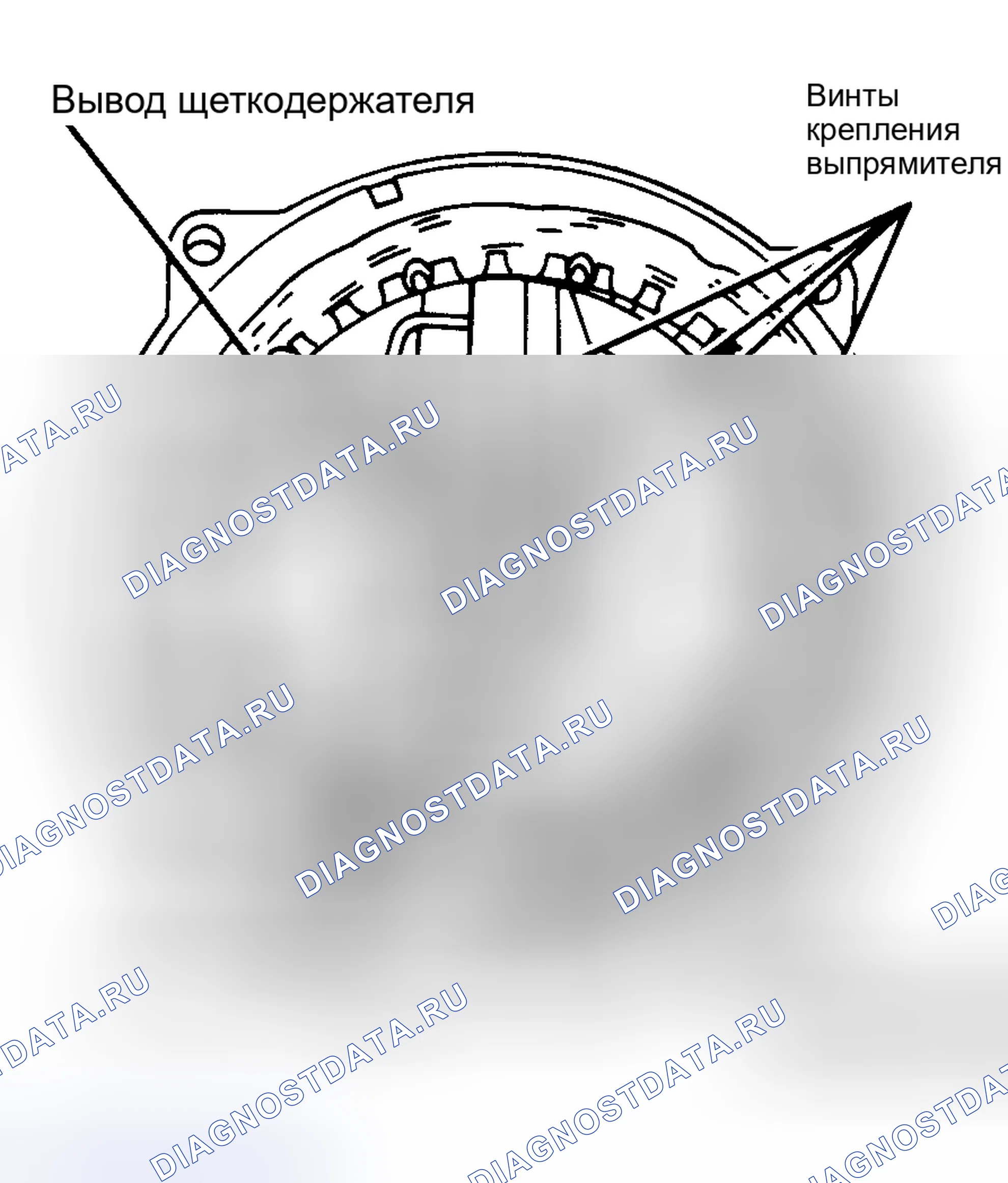 Рис. 7: Подключение выводов генератора переменного тока на боковой клемме. Ford Mustang III рестайлинг