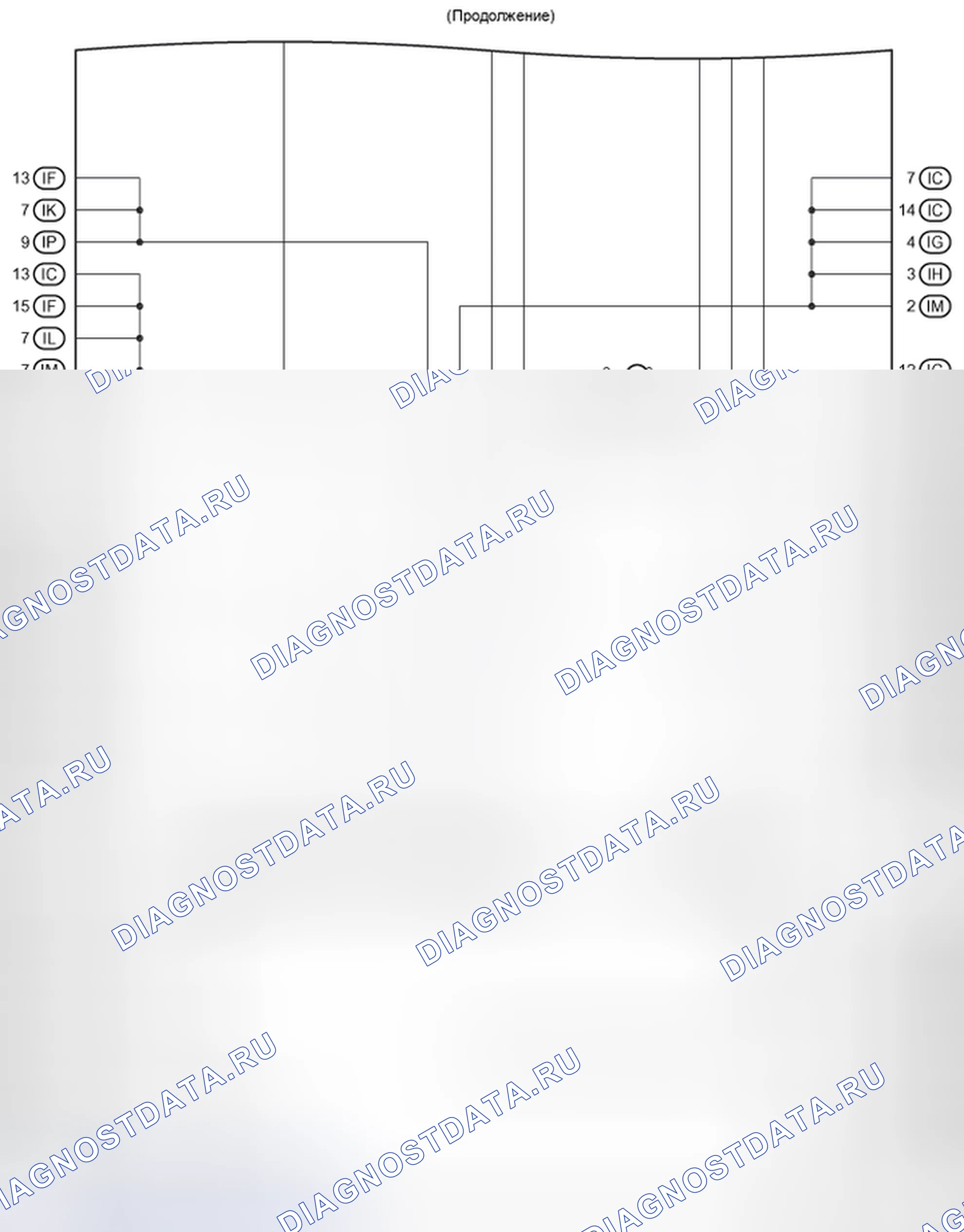 Рис. 308: Схема внутренней цепи приборной панели J / B (3 из 3). Toyota Camry XV40