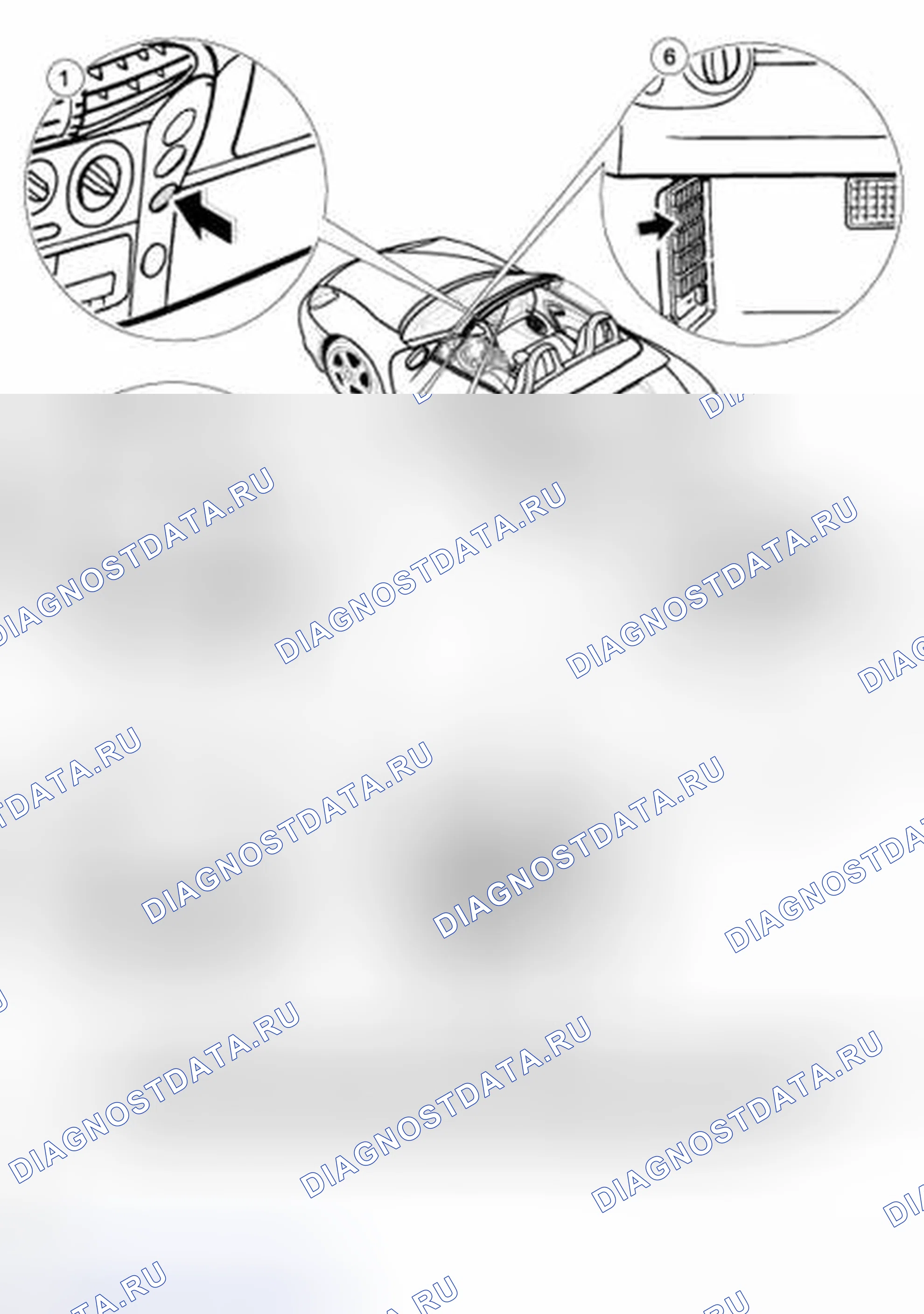 Рис. 83: Обзор компонентов кабриолета до 1999 модельного года. Porsche Boxster 986