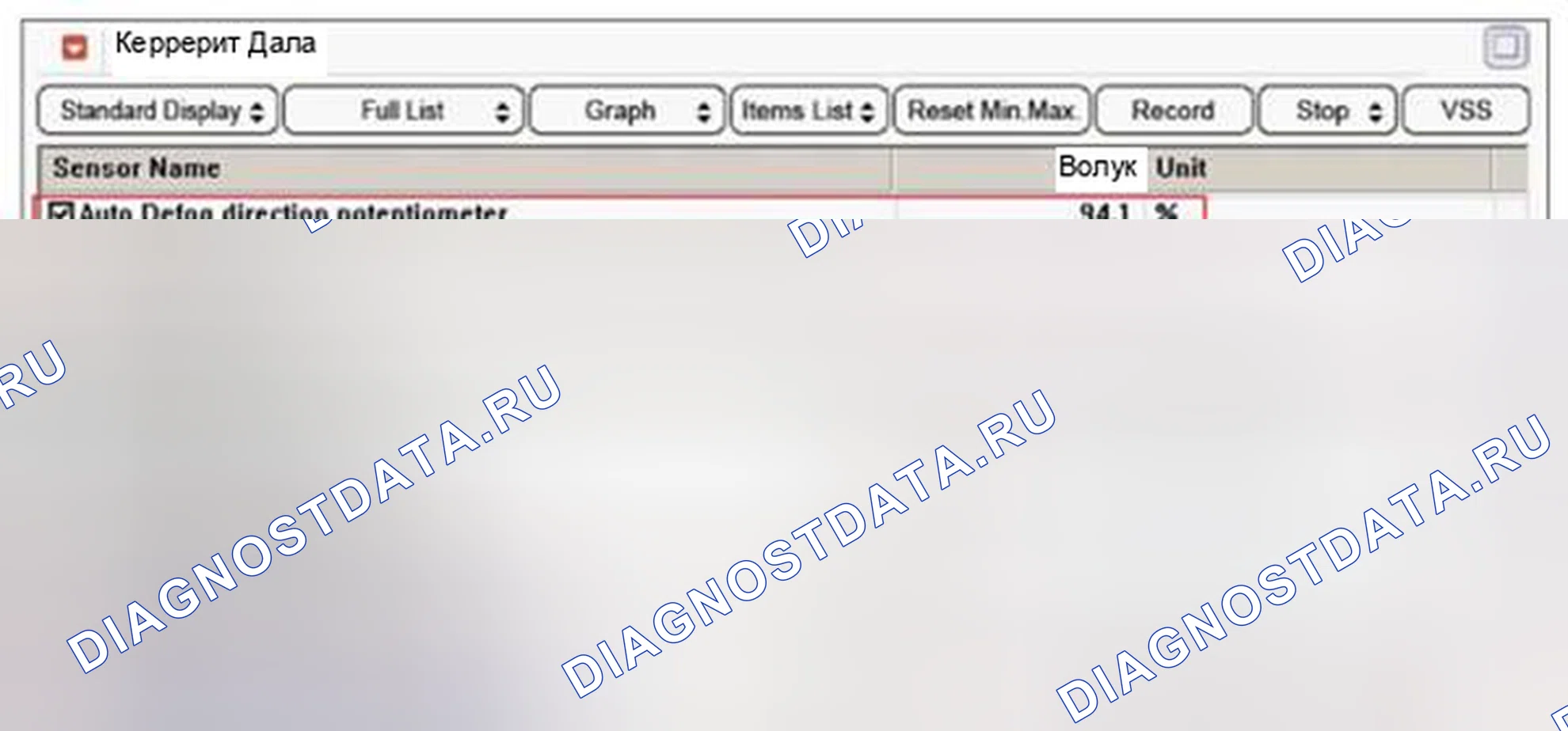 Рис. 107: Мониторинг данных GDS. BMW 6 серия F06/F13/F12
