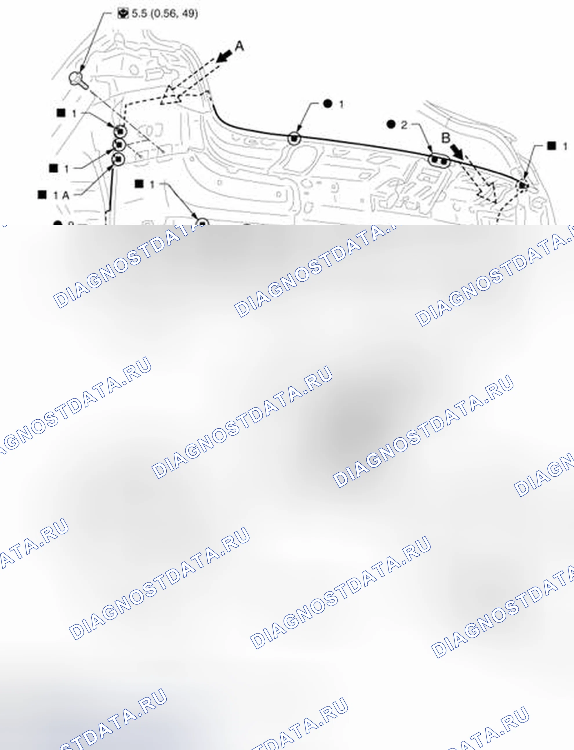 Рис. 268: Задняя концевая поперечина. Infiniti FX37 II рестайлинг