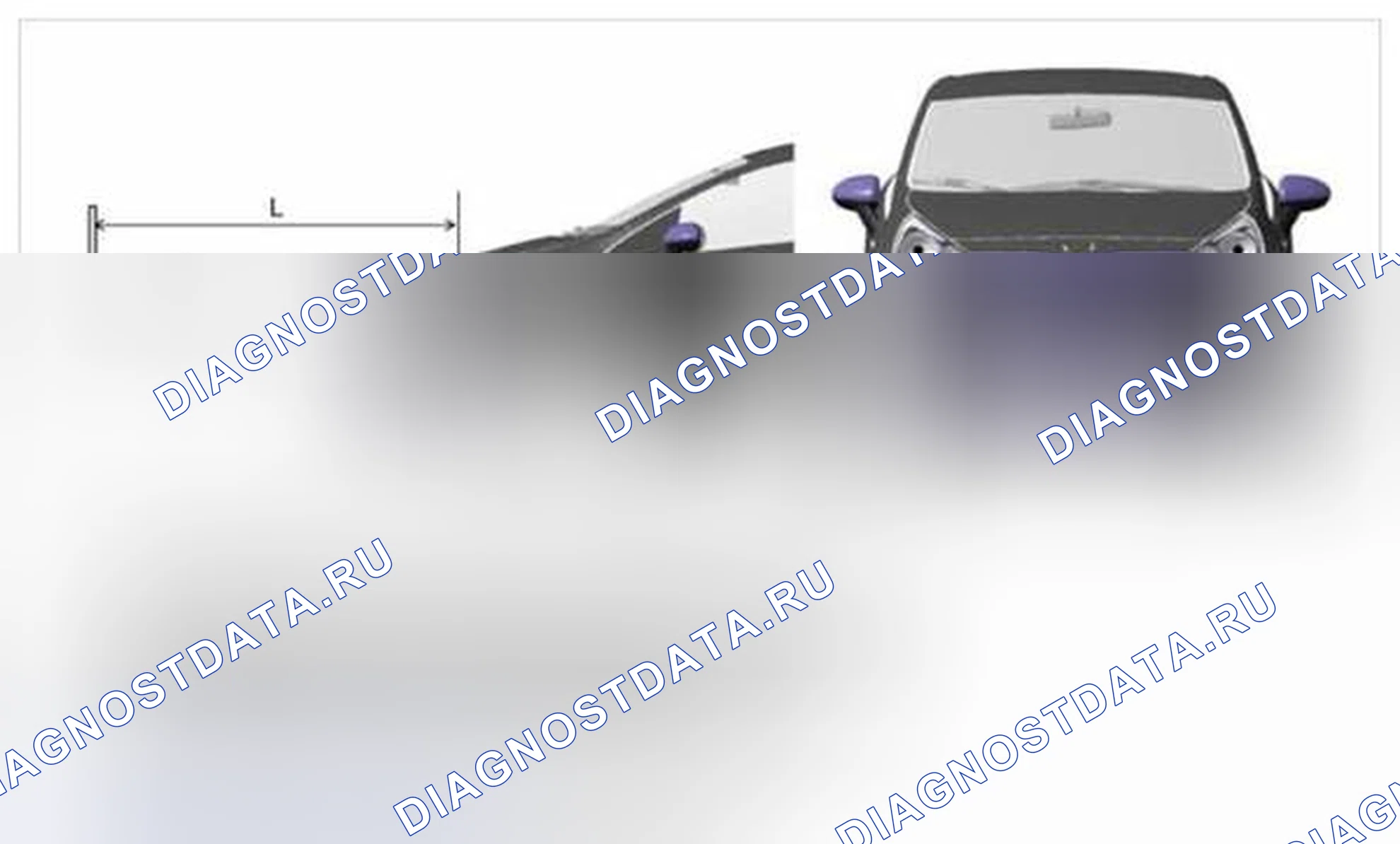 Рис. 40: Точка прицеливания фары и противотуманной фары. BMW 6 серия F06/F13/F12