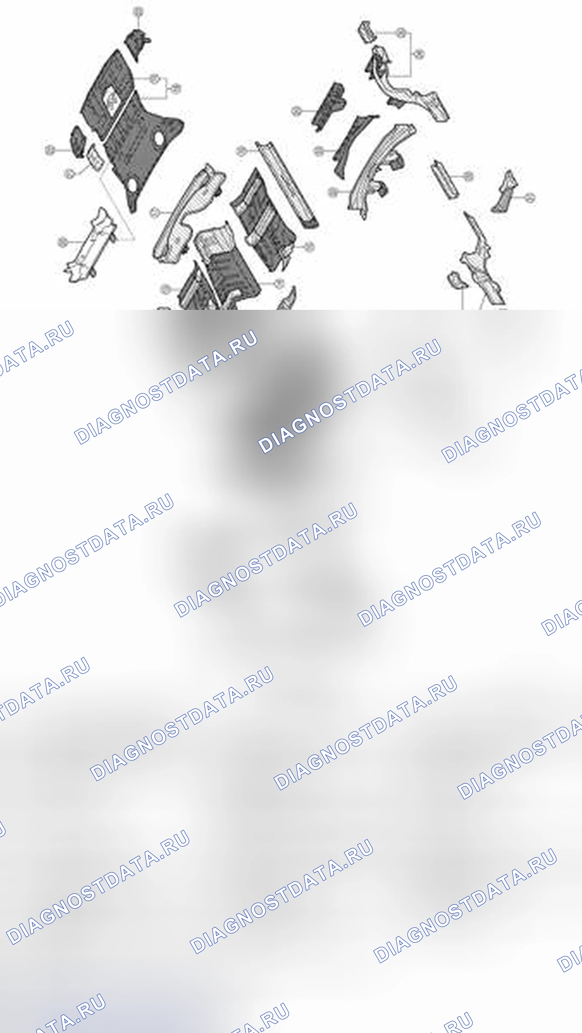 Рис. 16: Компоненты нижней части кузова. Honda MDX I