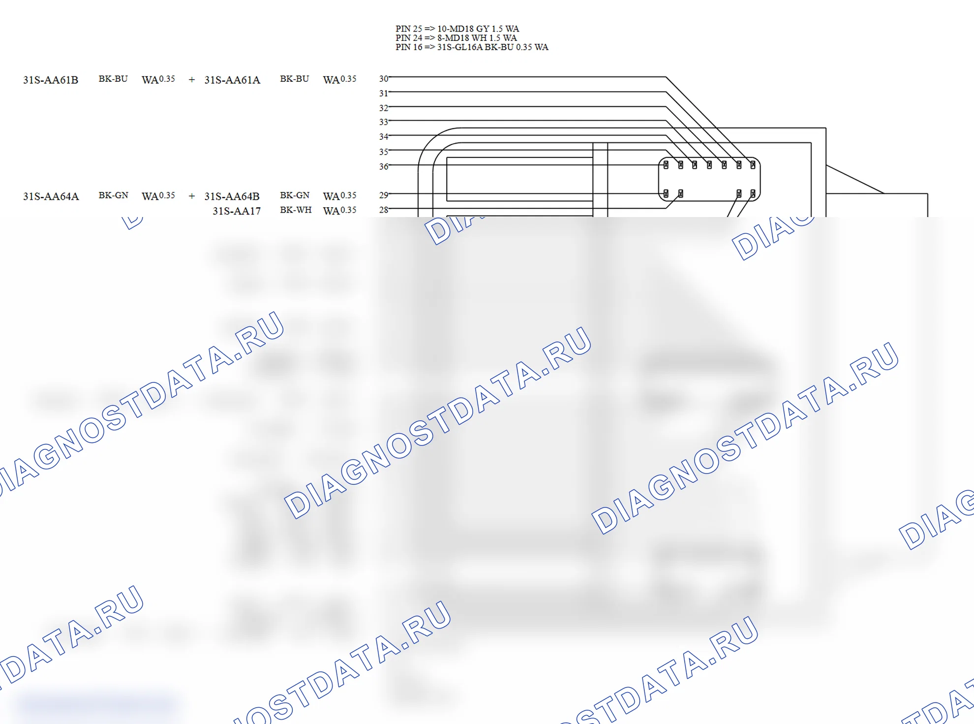 Распиновка разъёма 61. Ford Tourneo Connect I