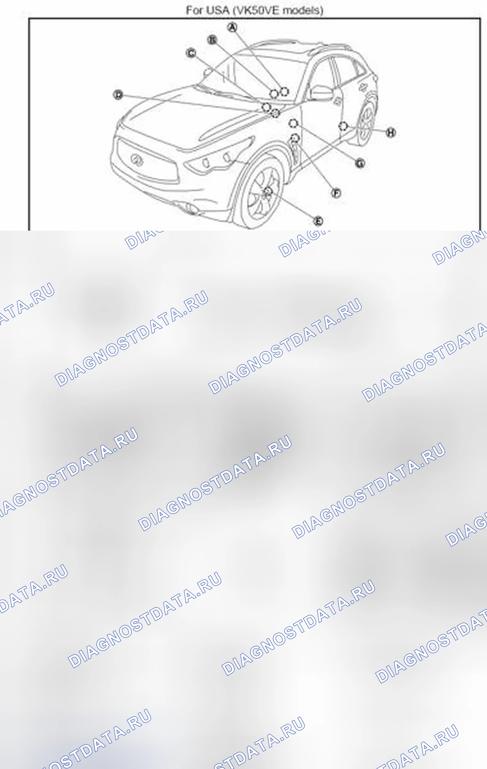 Рис. 8: Расположение компонентов. Infiniti FX35 II рестайлинг