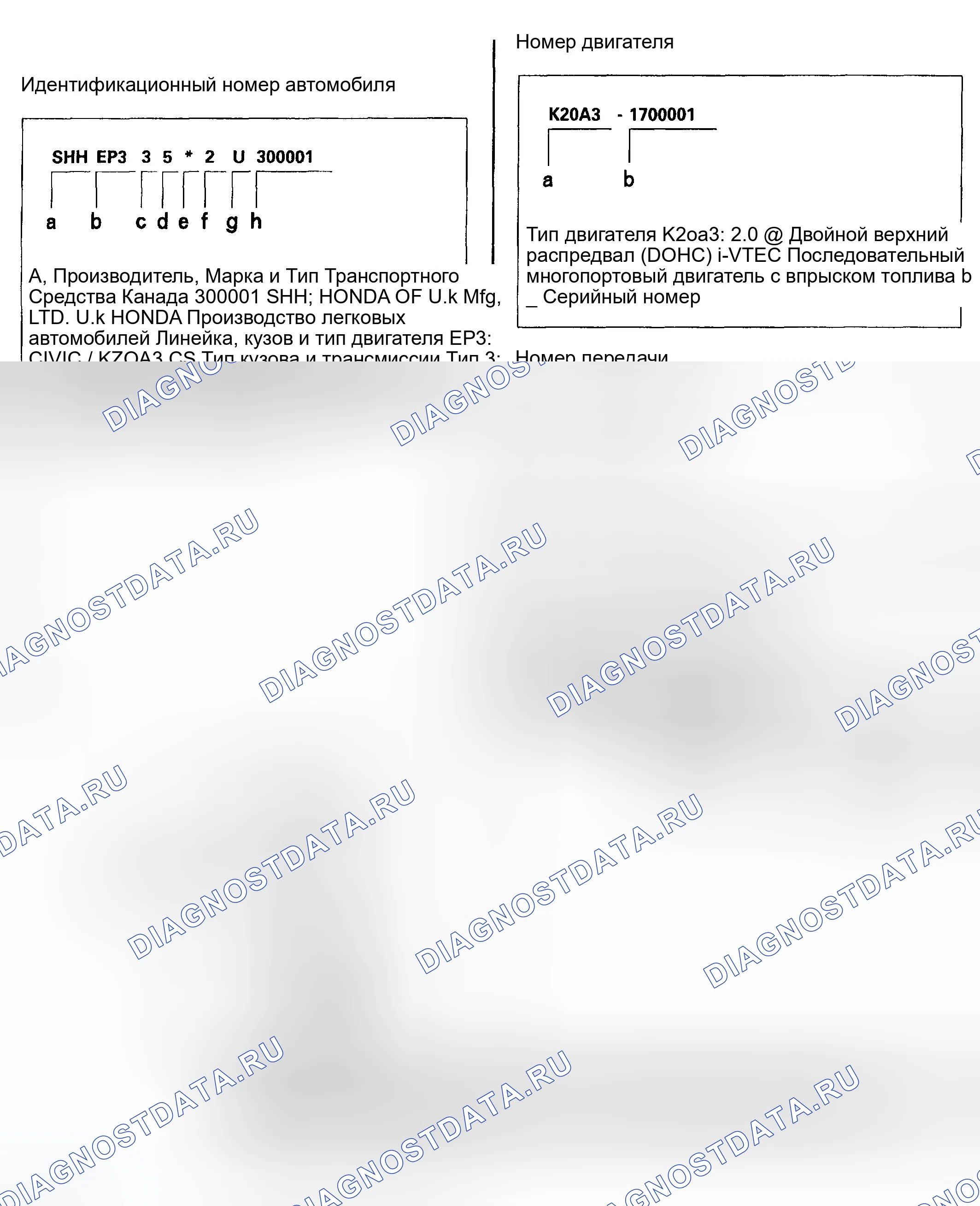 Рис. 22: Коды шасси и красок. Honda Civic VII рестайлинг