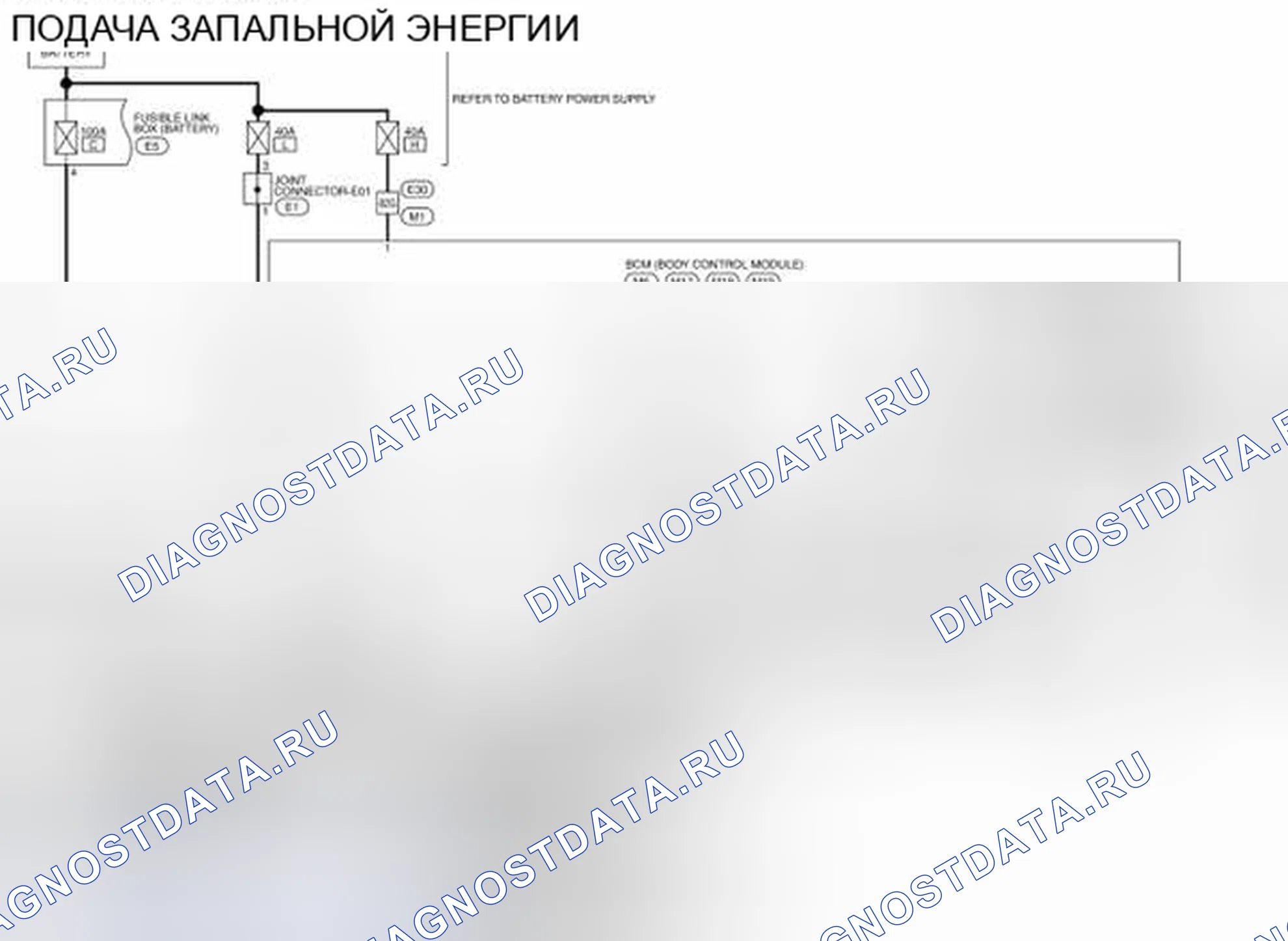 Рис. 106: электросхема - источник питания зажигания. Nissan Altima L32 рестайлинг